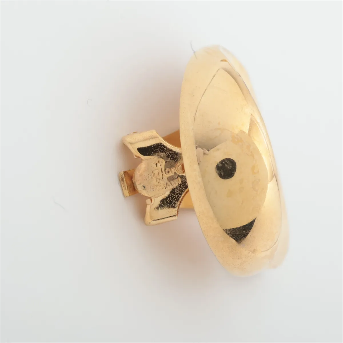 logo earrings (for both ears), GP gold. Shows signs of wear, — view 5