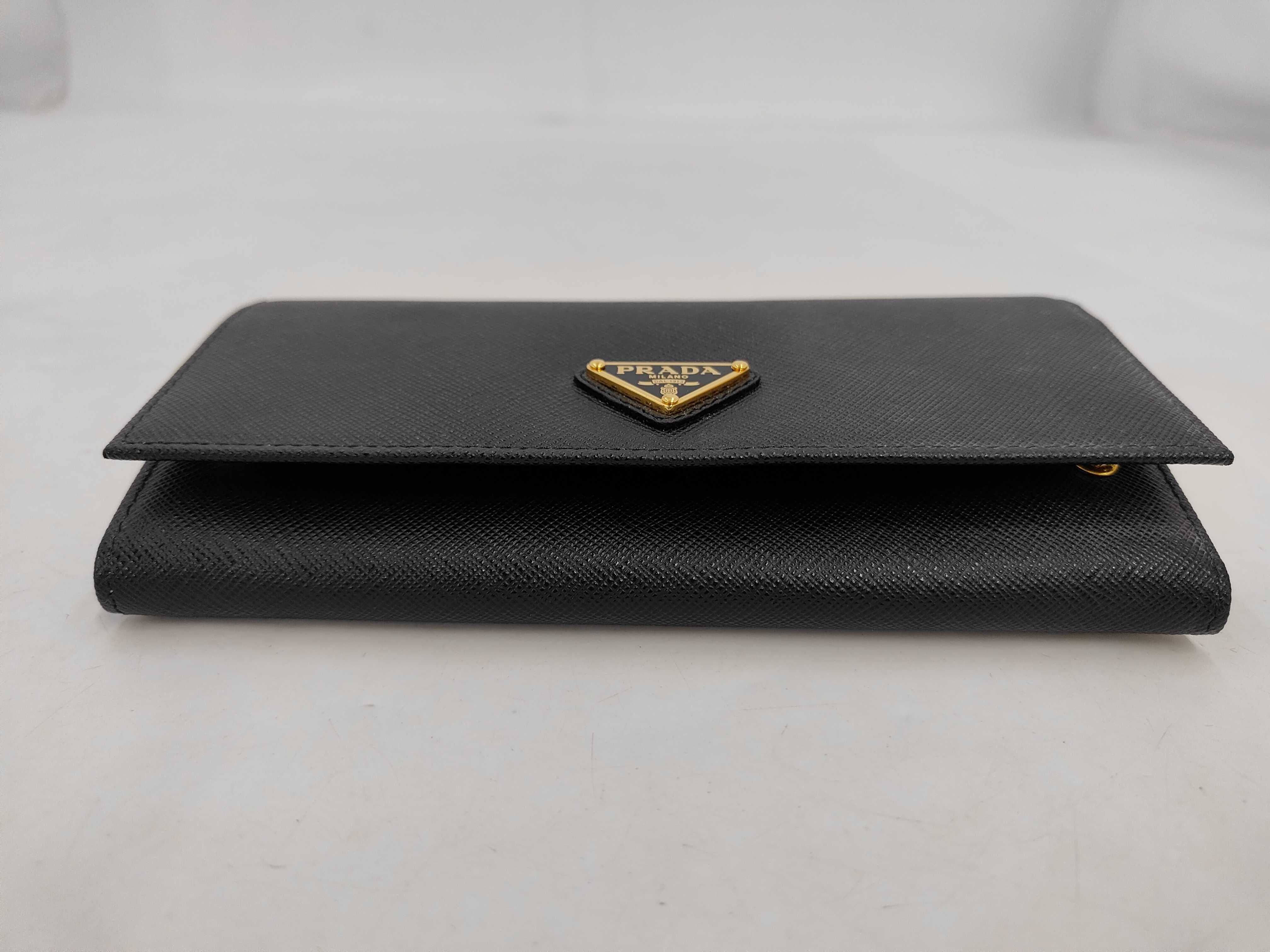 Triangle Logo Saffiano 1MH132 Long Wallet — view 3