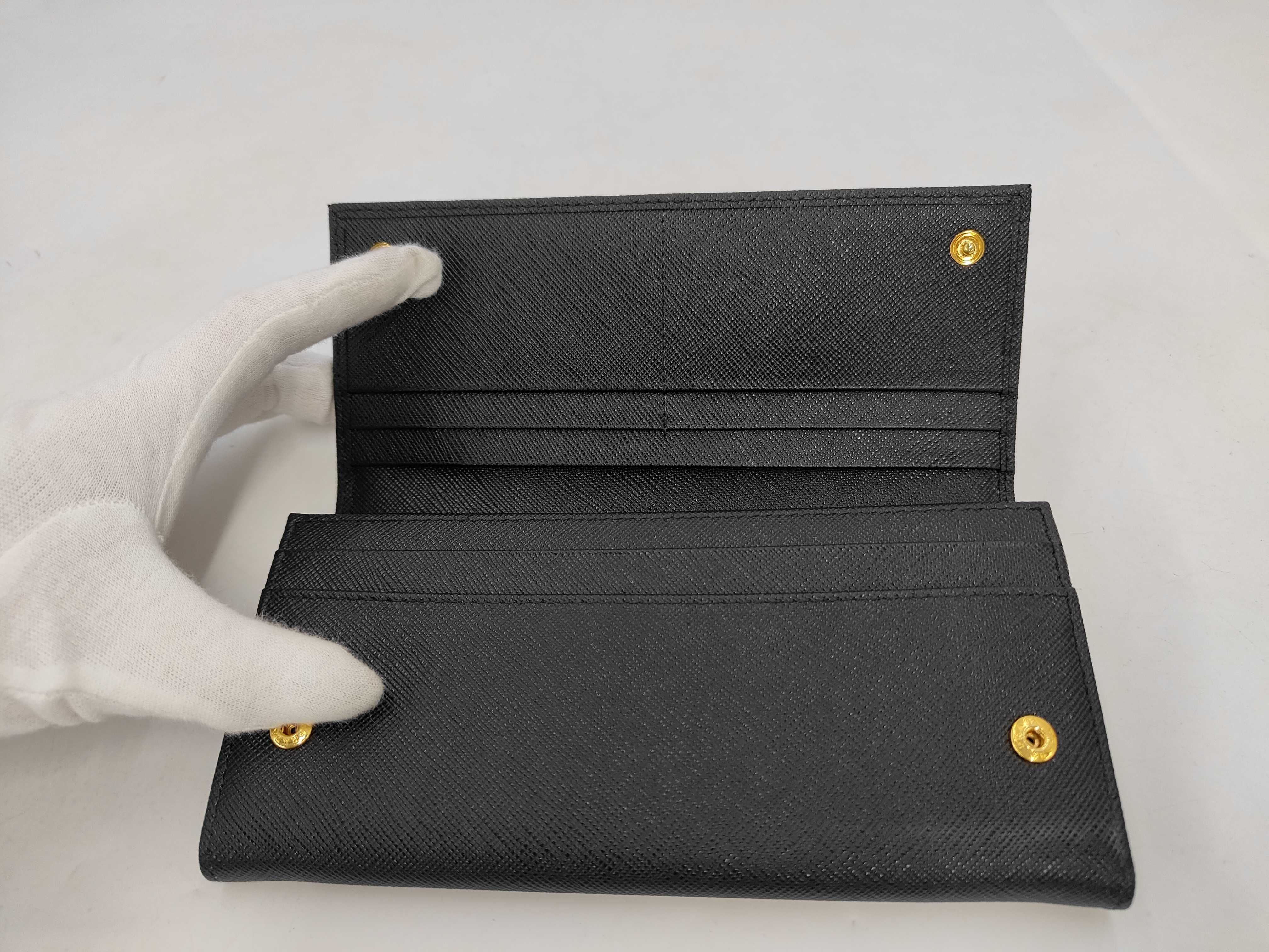 Triangle Logo Saffiano 1MH132 Long Wallet — view 7