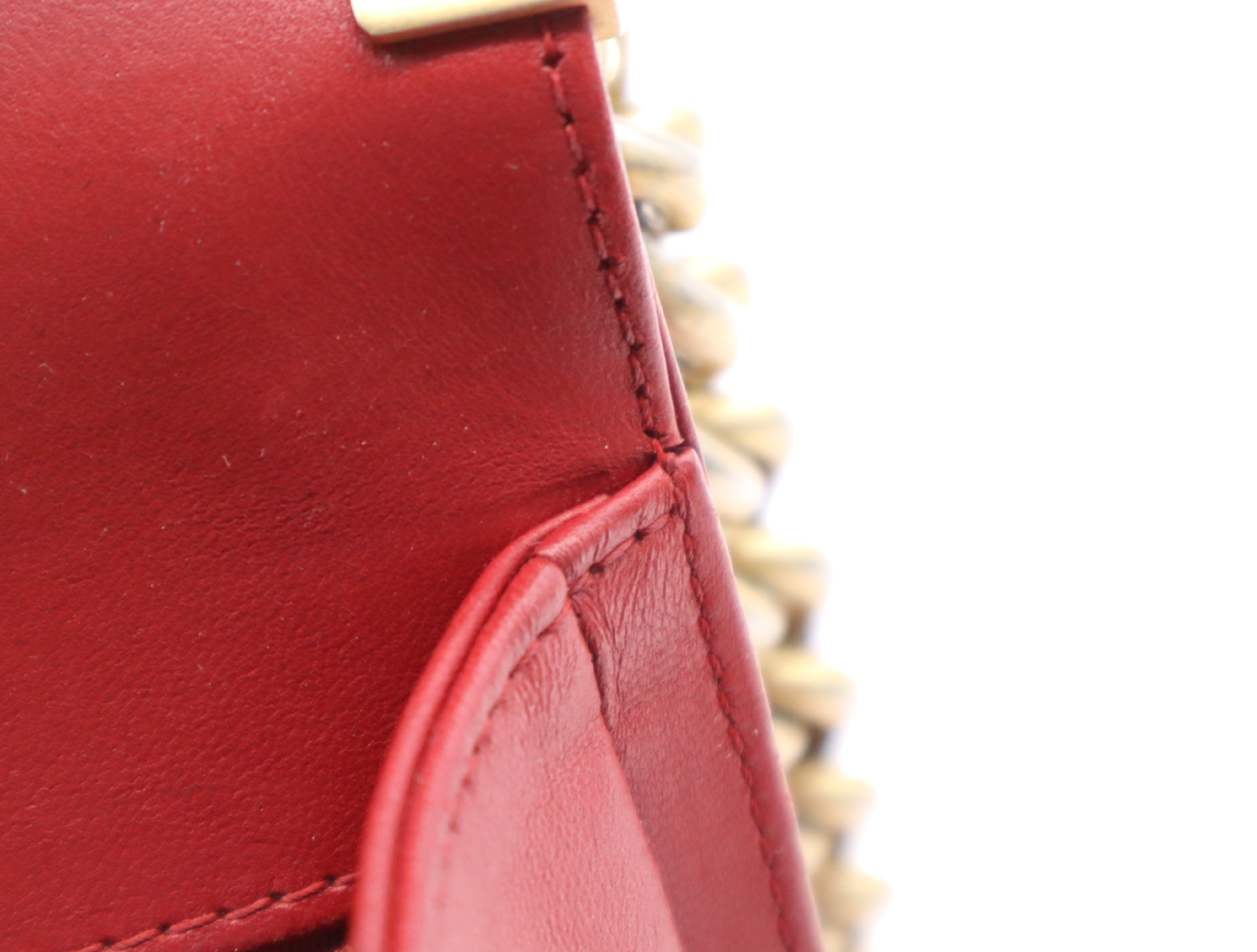 Leather Boy Chanel Chain Shoulder Bag, Red, Gold Hardware, with Seal, 24558034 Shoulder Bag — view 14
