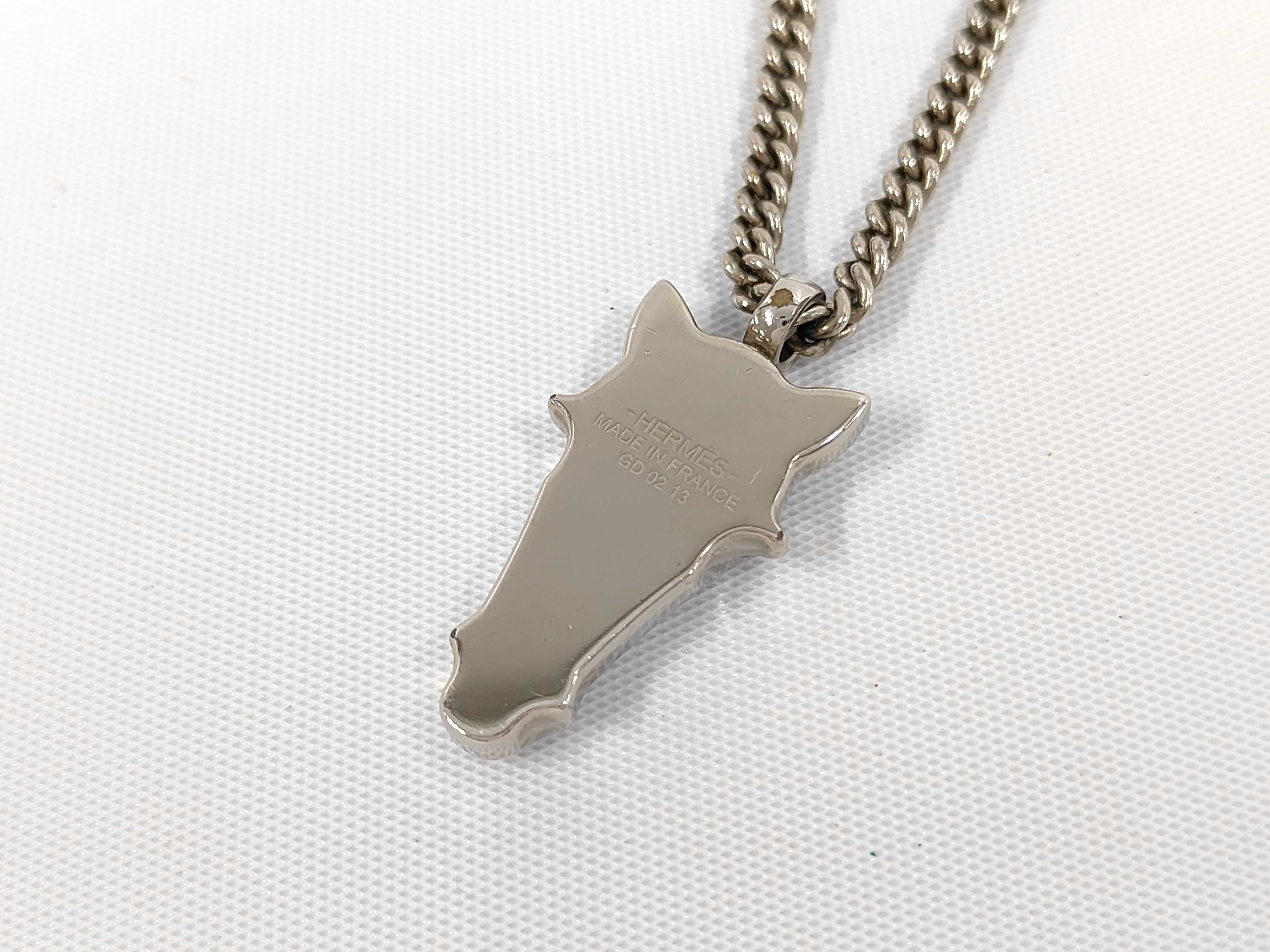 Destrières Necklace, Noir (black) x Silver Hardware, Hermes Necklace — view 3