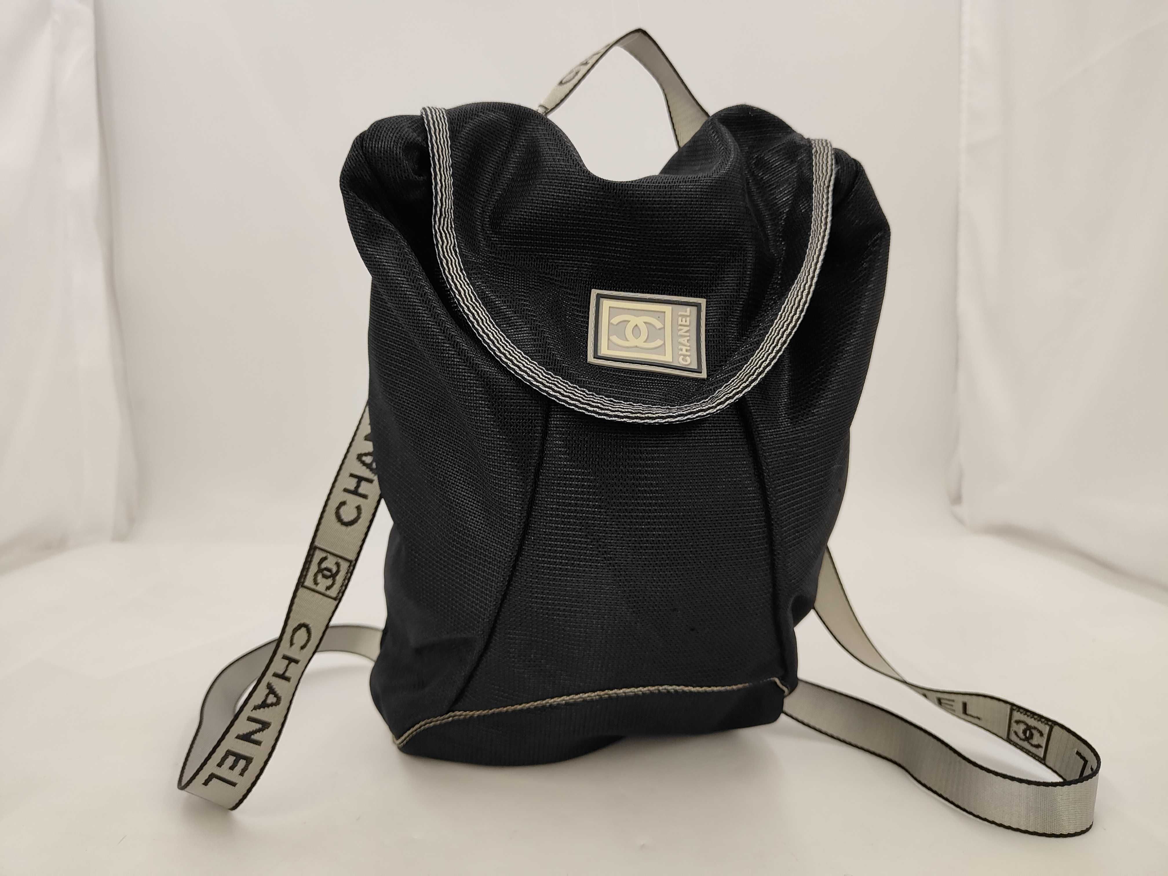 Mesh Backpack, Nylon, Black, with Seal