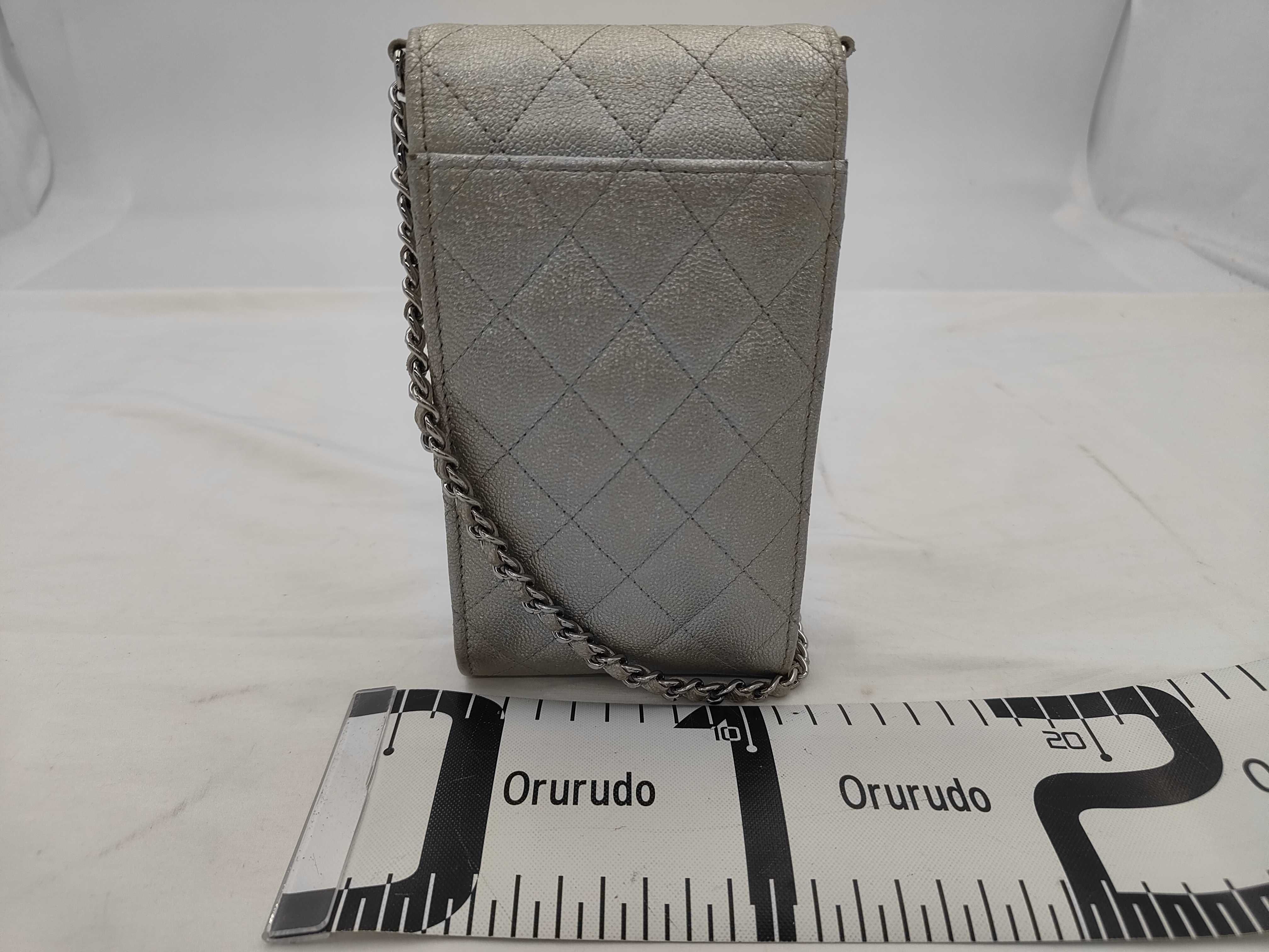 Matelasse Phone Pouch Caviar Silver Shoulder Bag — view 2
