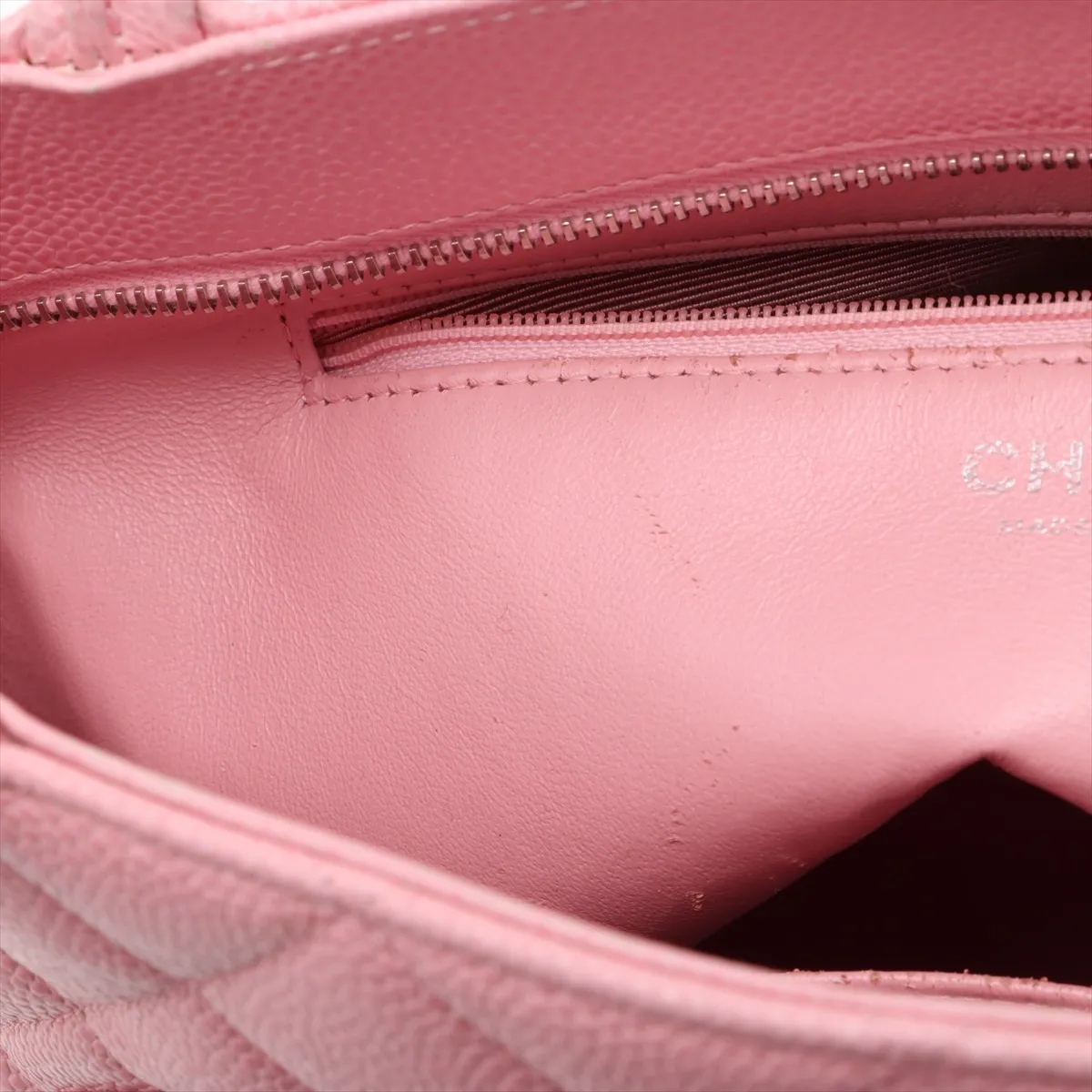 reprint caviar skin tote bag pink gold silver hardware 10049782 10s — view 12