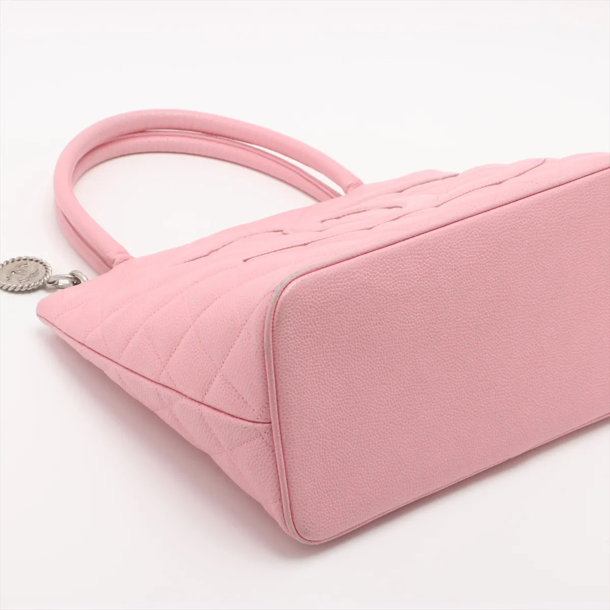 reprint caviar skin tote bag pink gold silver hardware 10049782 10s — view 4
