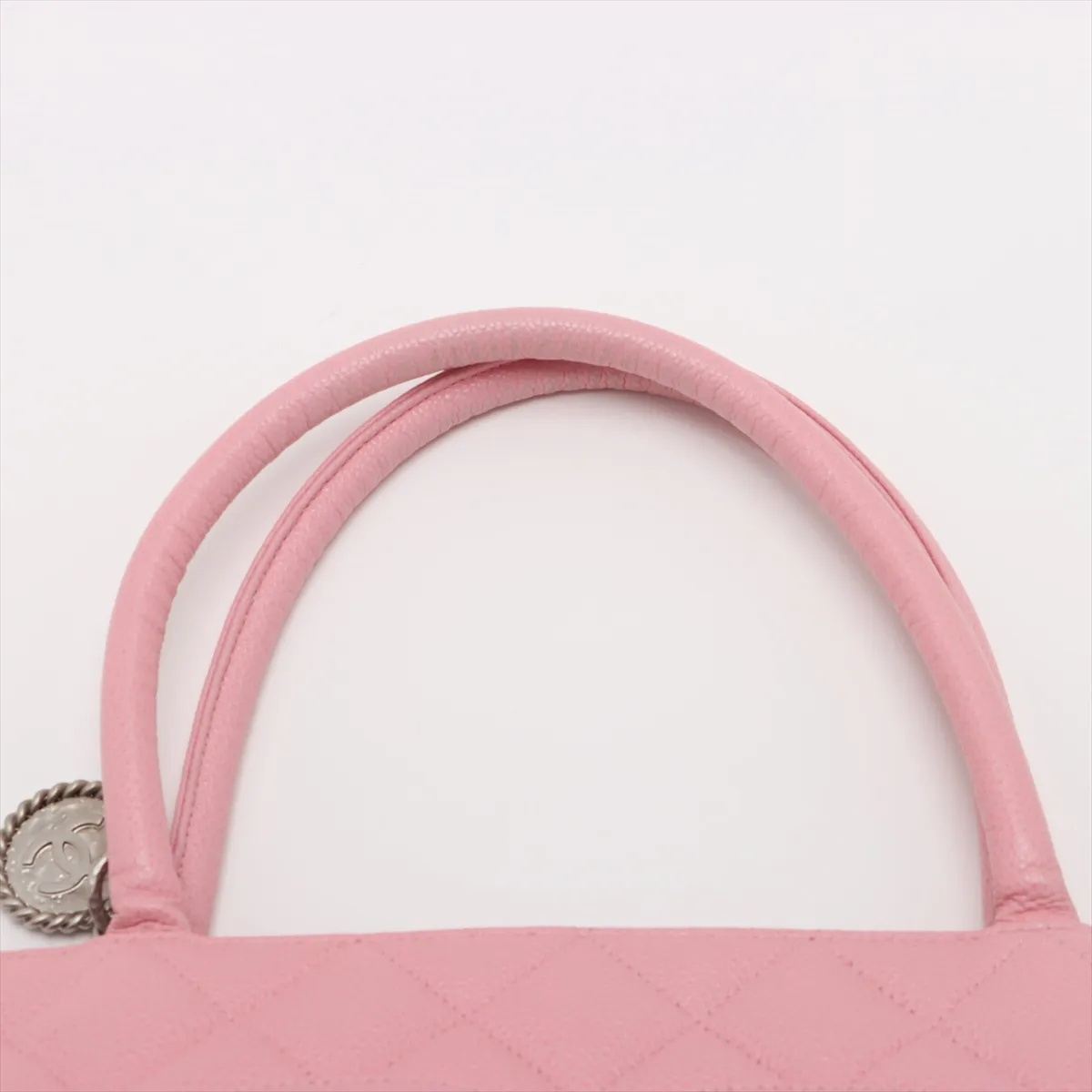 reprint caviar skin tote bag pink gold silver hardware 10049782 10s — view 6