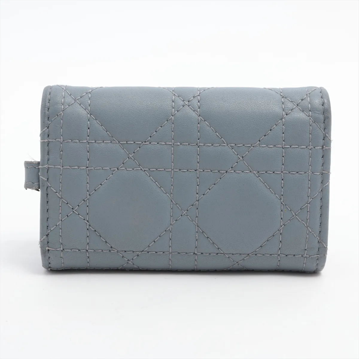Lady Dior Cannage Leather Key Case Blue — view 2