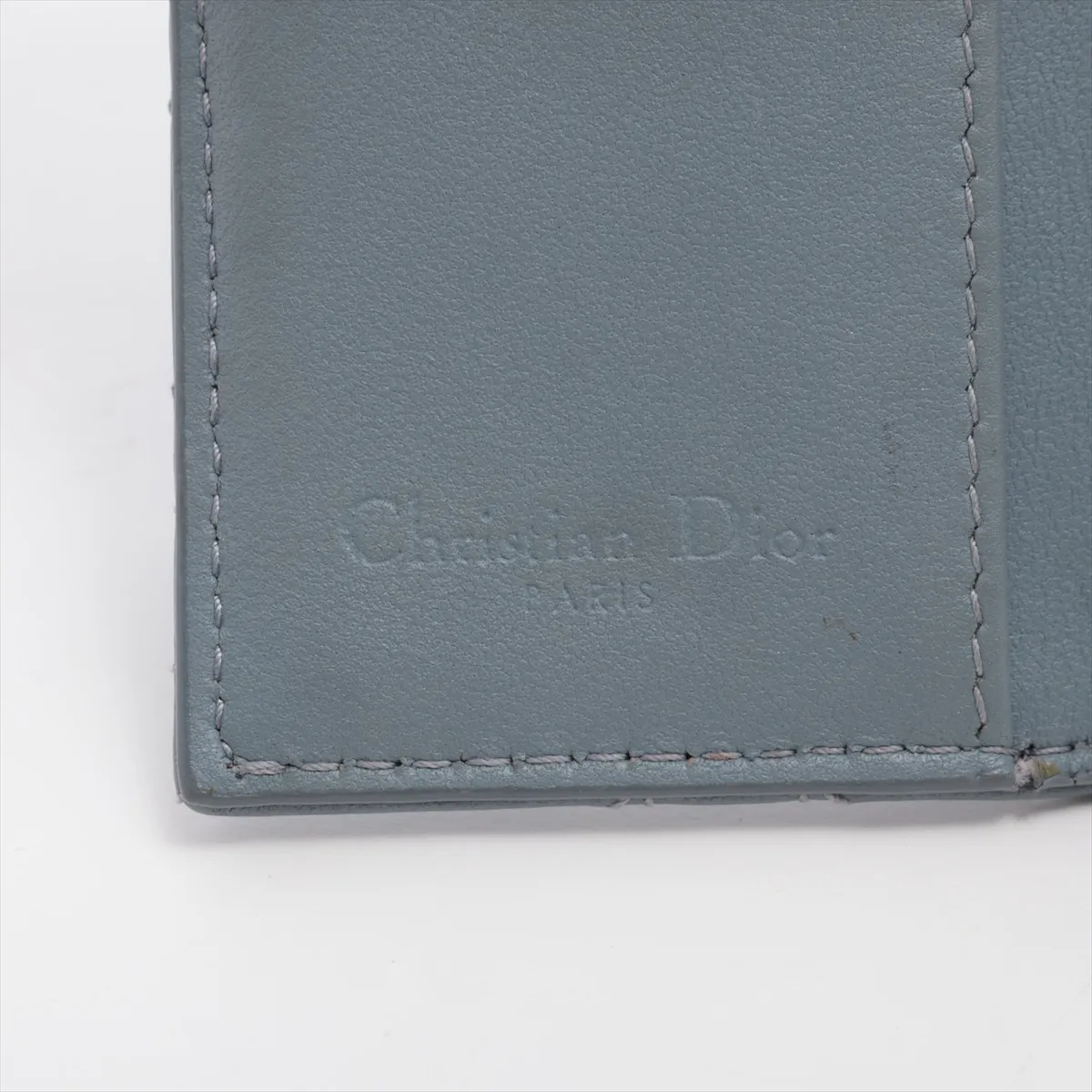 Lady Dior Cannage Leather Key Case Blue — view 5