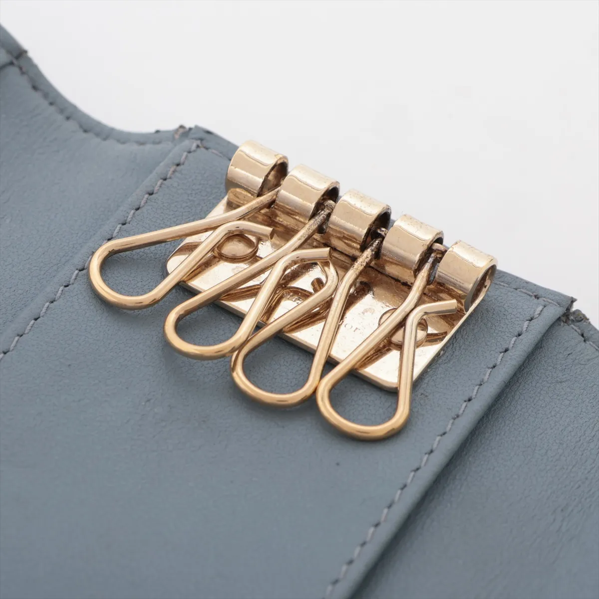 Lady Dior Cannage Leather Key Case Blue — view 6