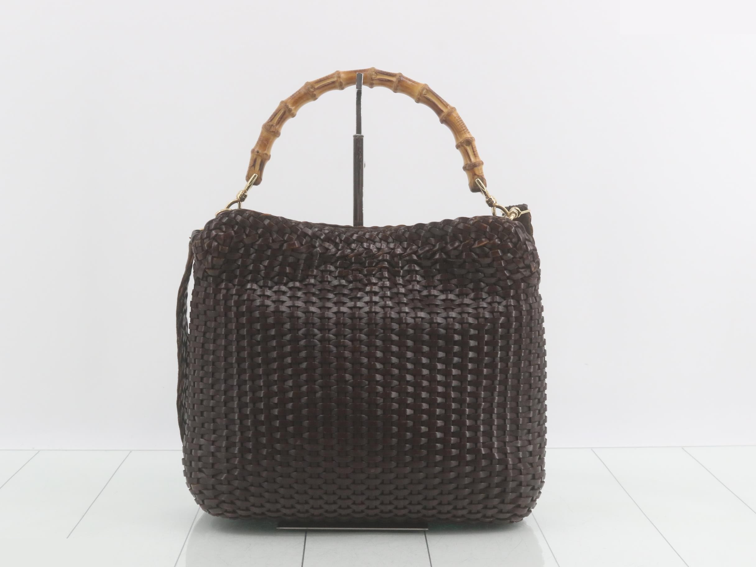 2-Way Bamboo Braided Leather Handbag — view 2