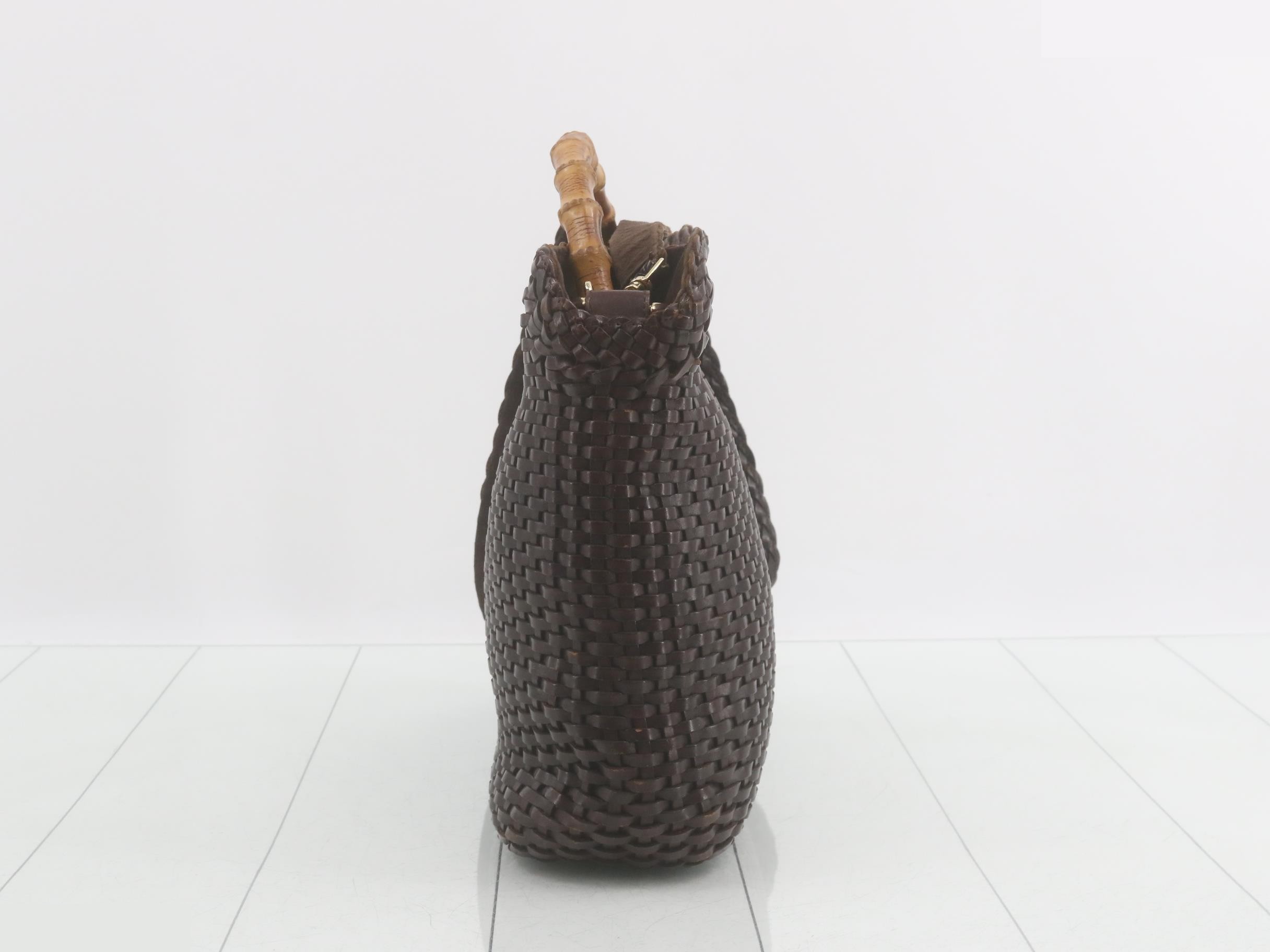 2-Way Bamboo Braided Leather Handbag — view 3