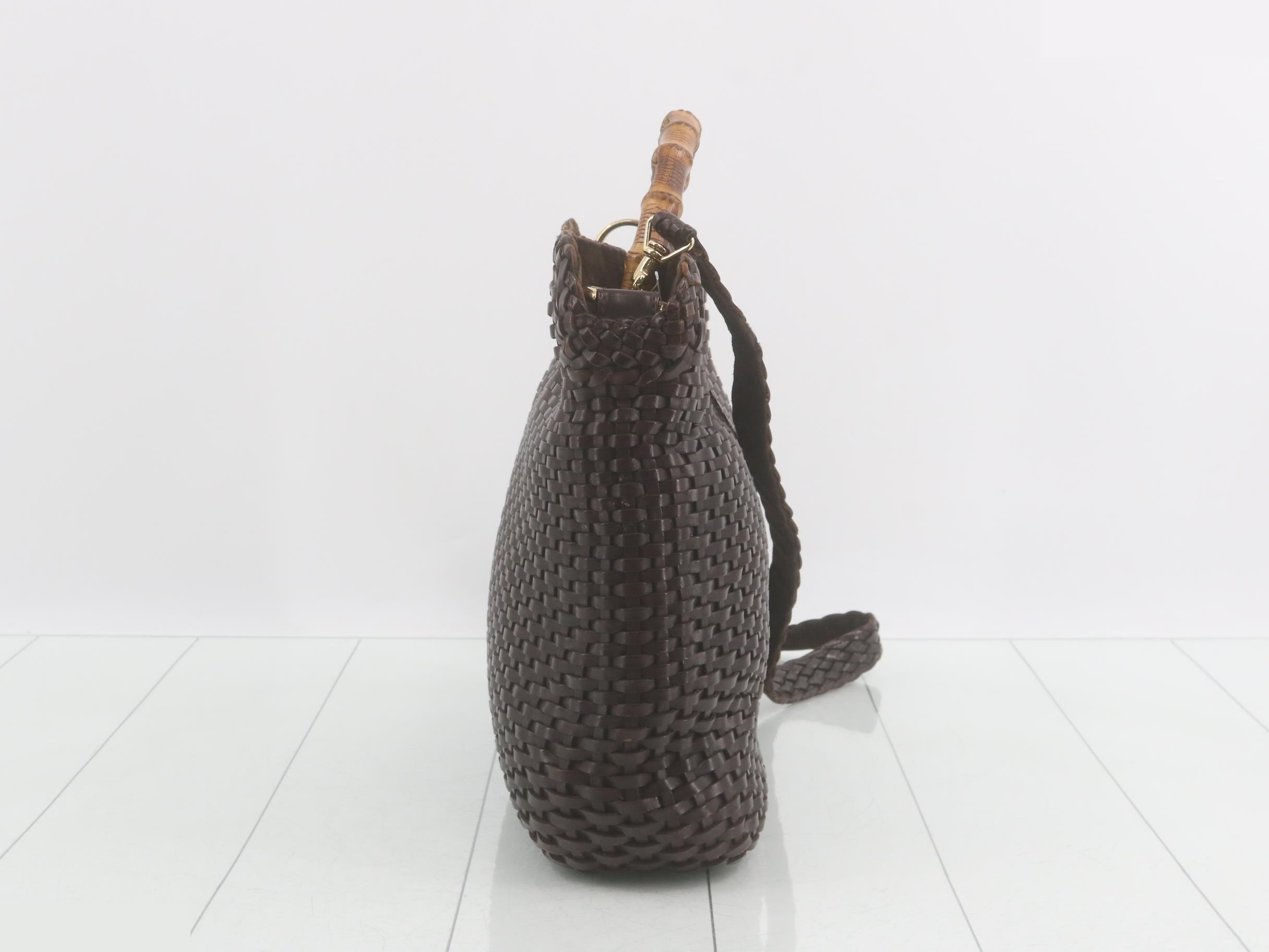 2-Way Bamboo Braided Leather Handbag — view 4