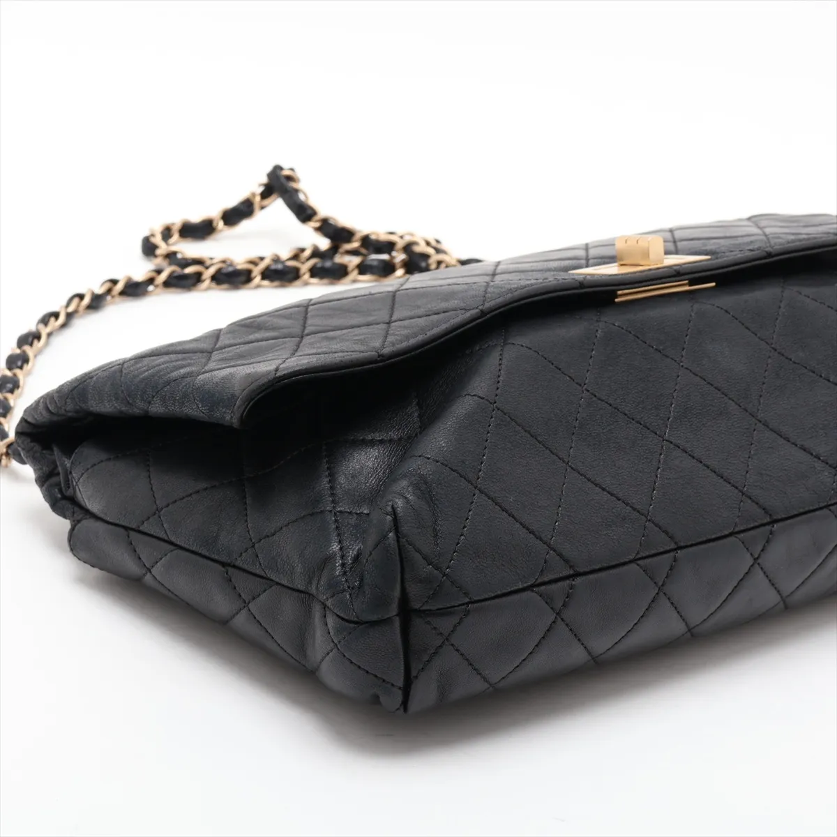 2.55 Lambskin Chain Shoulder Bag, Black with Gold Hardware, 6739668, Series 6 — view 4