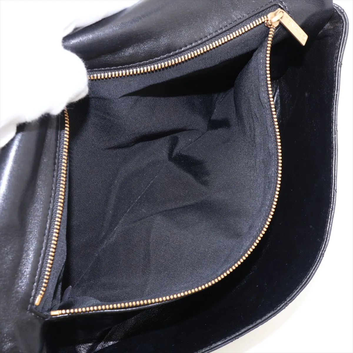 2.55 Lambskin Chain Shoulder Bag, Black with Gold Hardware, 6739668, Series 6 — view 8