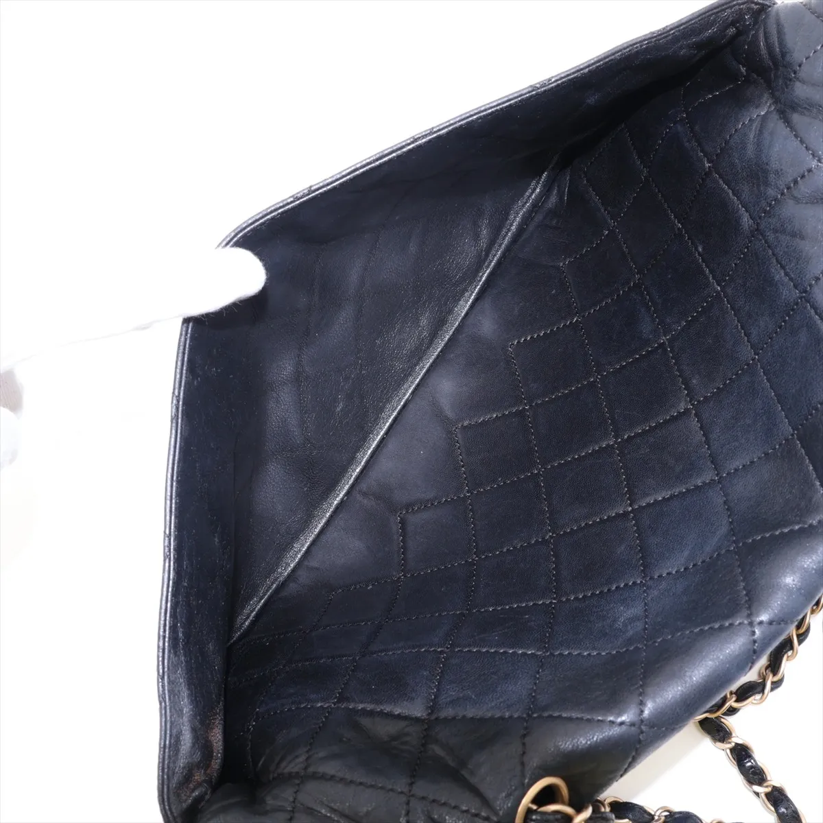 2.55 Lambskin Chain Shoulder Bag, Black with Gold Hardware, 6739668, Series 6 — view 10