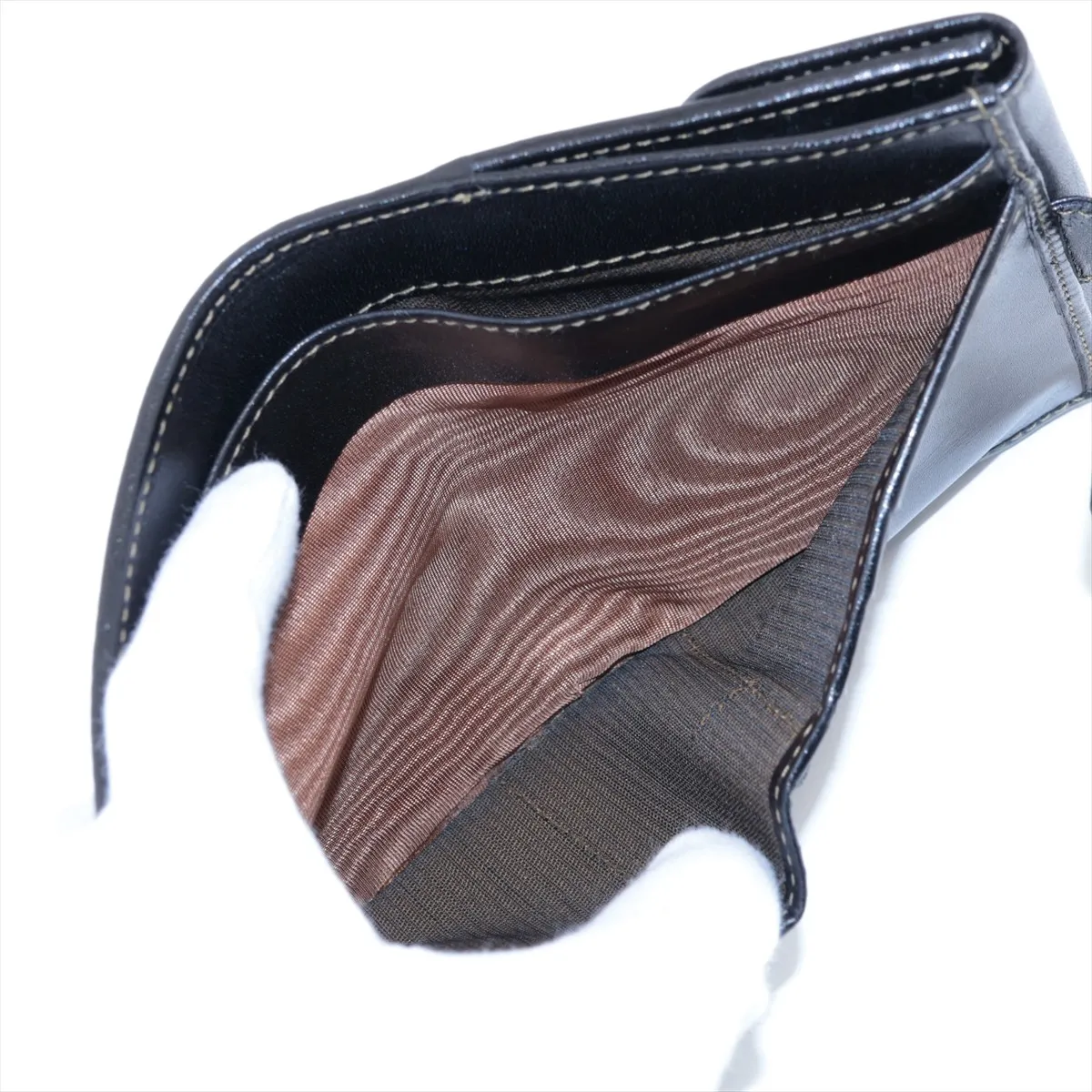 FF Zucca Canvas x Leather Compact Wallet Brown x Black 2251-12671-079 — view 6