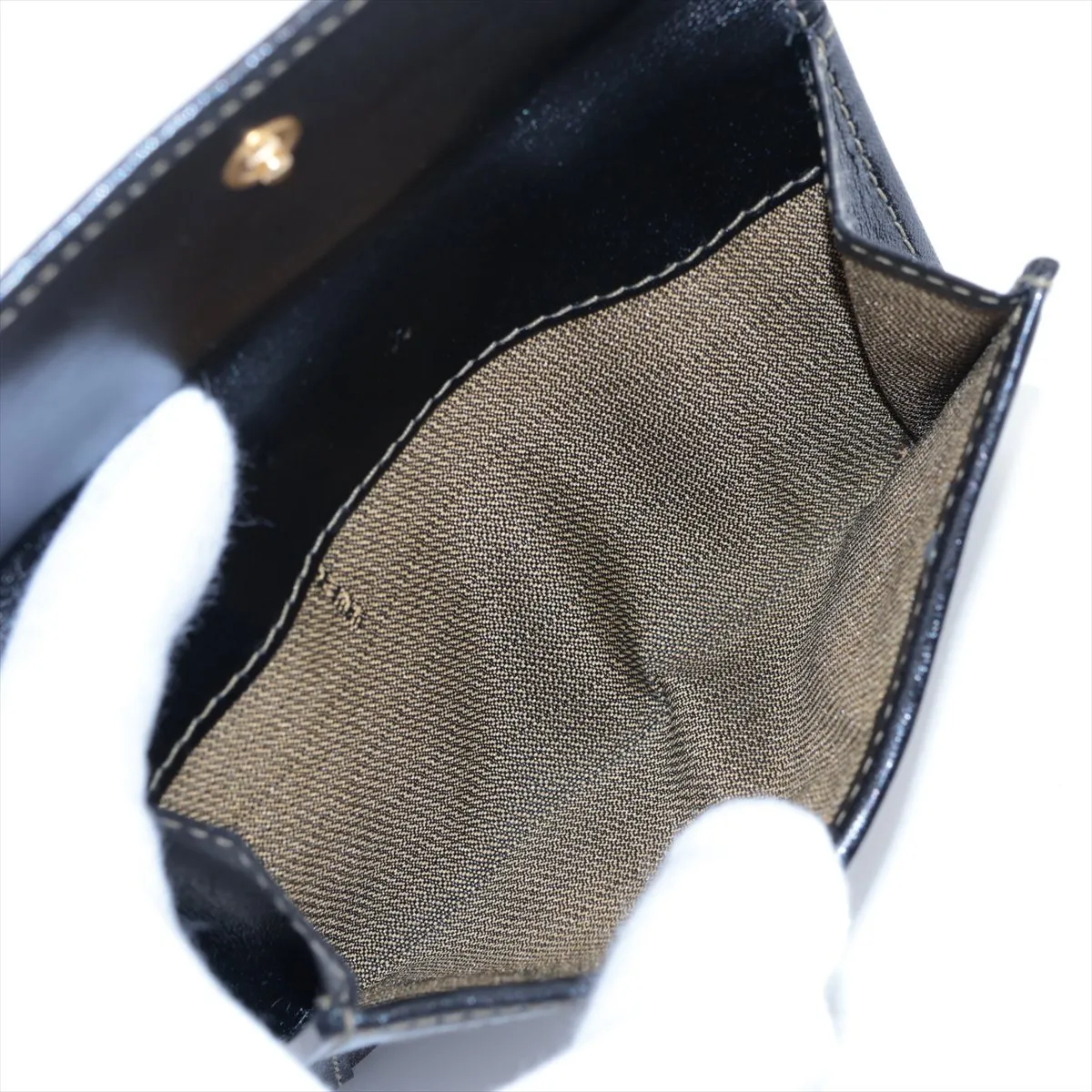 FF Zucca Canvas x Leather Compact Wallet Brown x Black 2251-12671-079 — view 7
