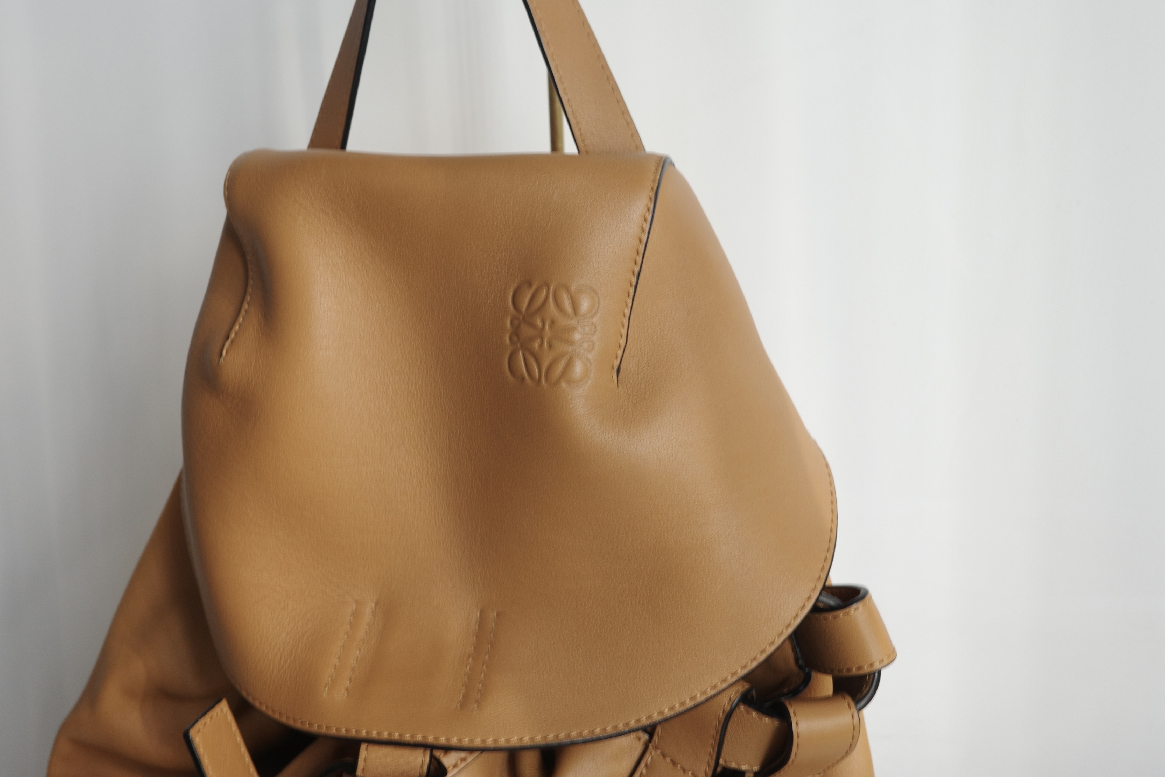 Drawstring Leather Backpack Rucksack — view 2