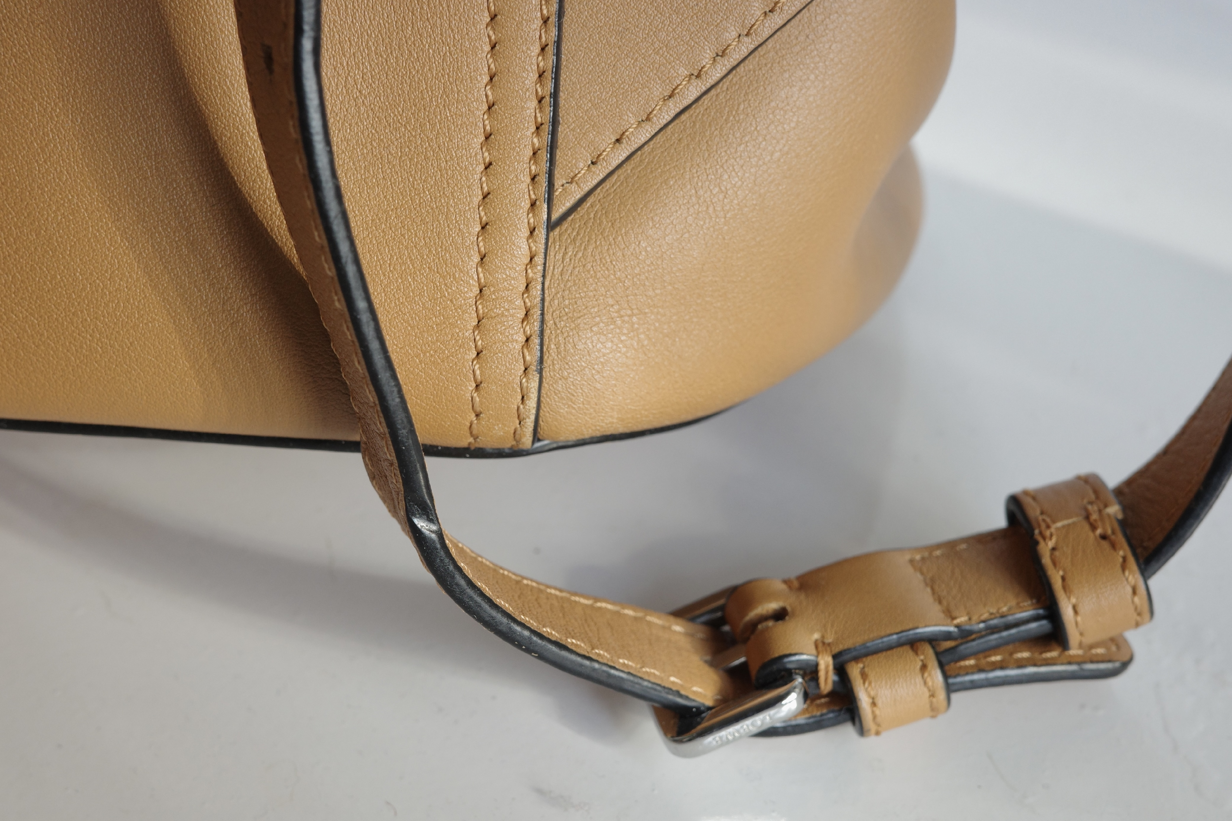 Drawstring Leather Backpack Rucksack — view 7