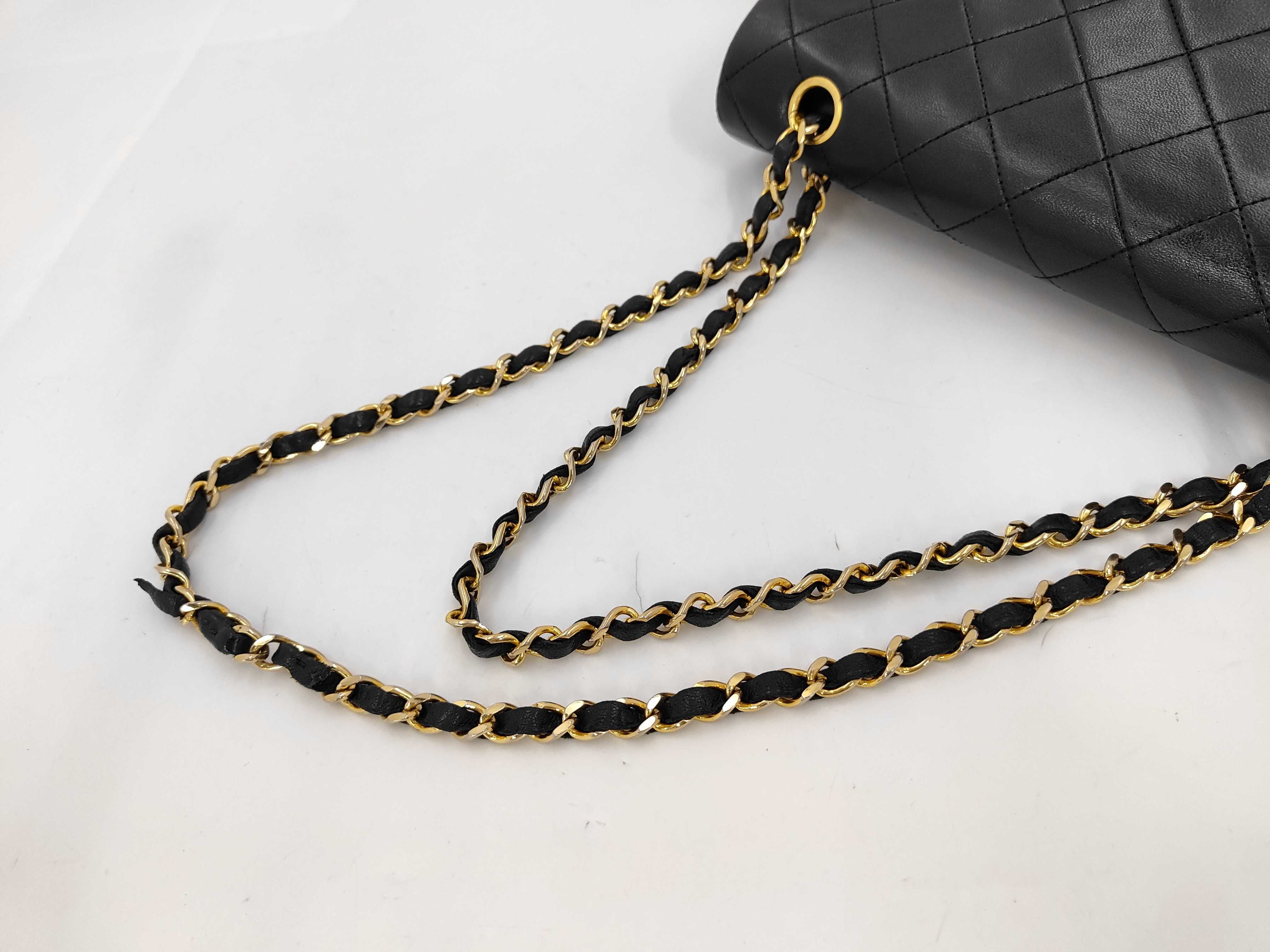 Matelassé Lambskin Double Flap Double Chain Shoulder Bag — view 4
