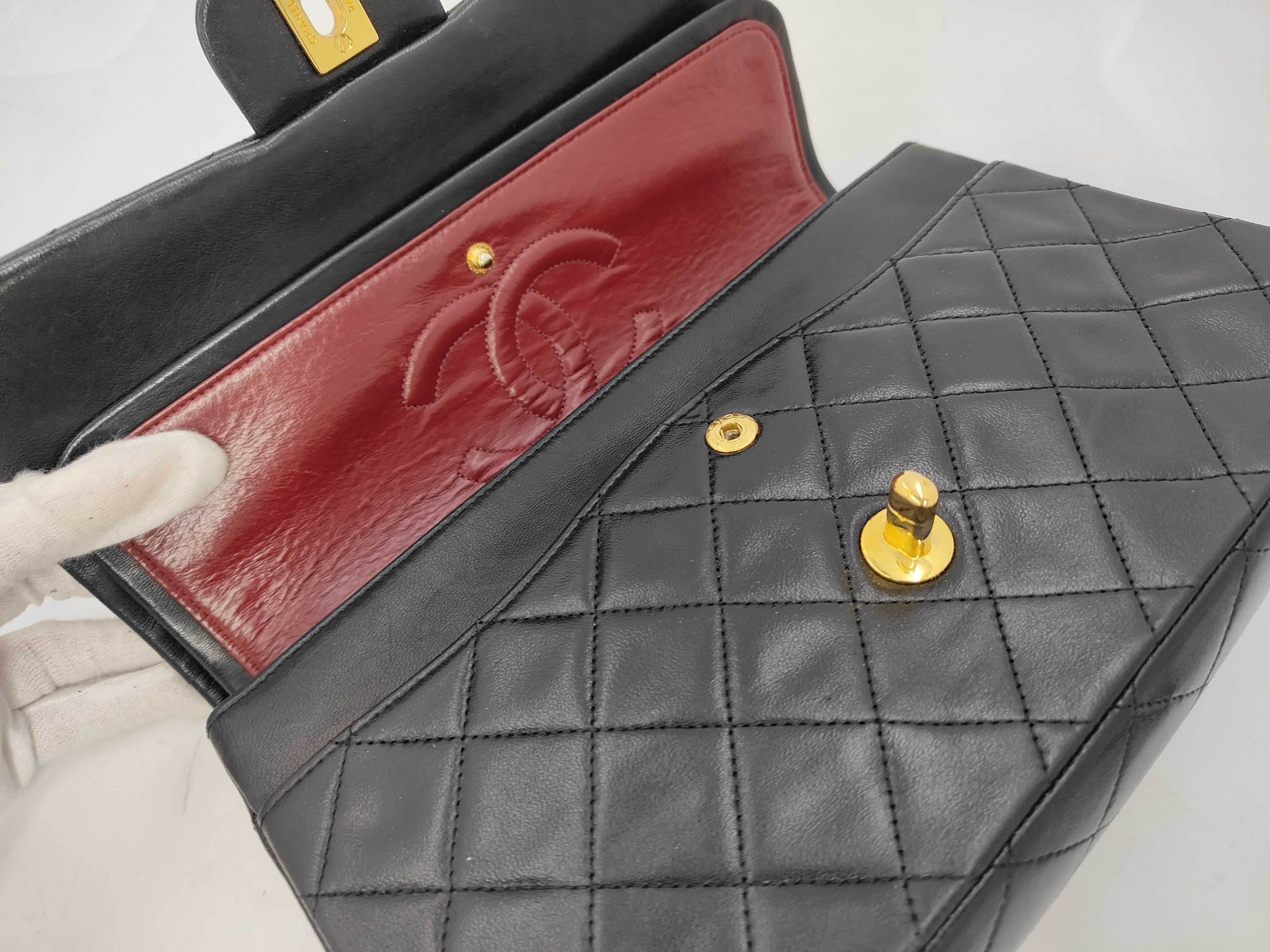 Matelassé Lambskin Double Flap Double Chain Shoulder Bag — view 8