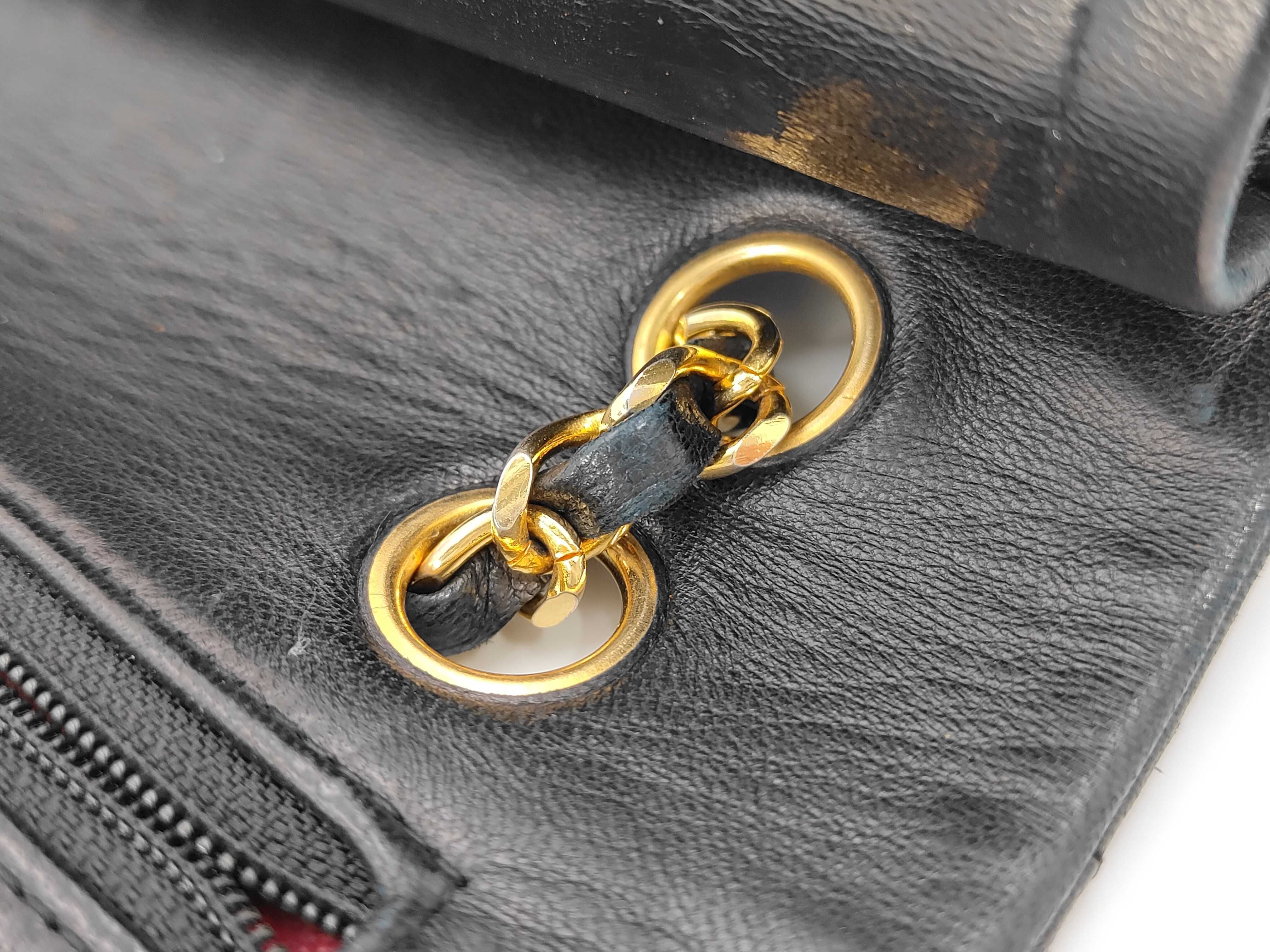 Matelassé Lambskin Double Flap Double Chain Shoulder Bag — view 10