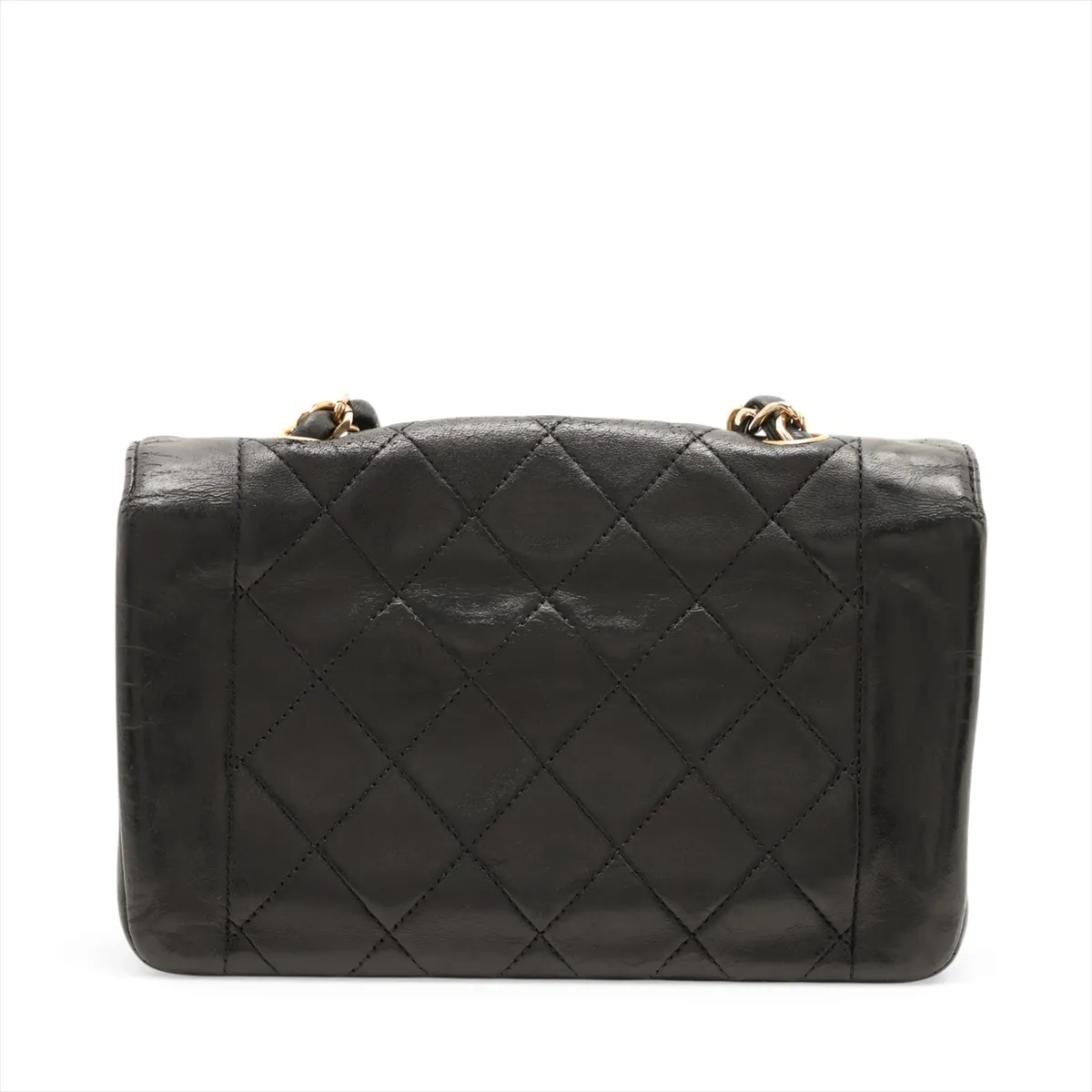 Mini Matelassé Lambskin Single Flap Single Chain Bag, Black with Gold Hardware, Item No. 1785520 (Serial No. 1) — view 2