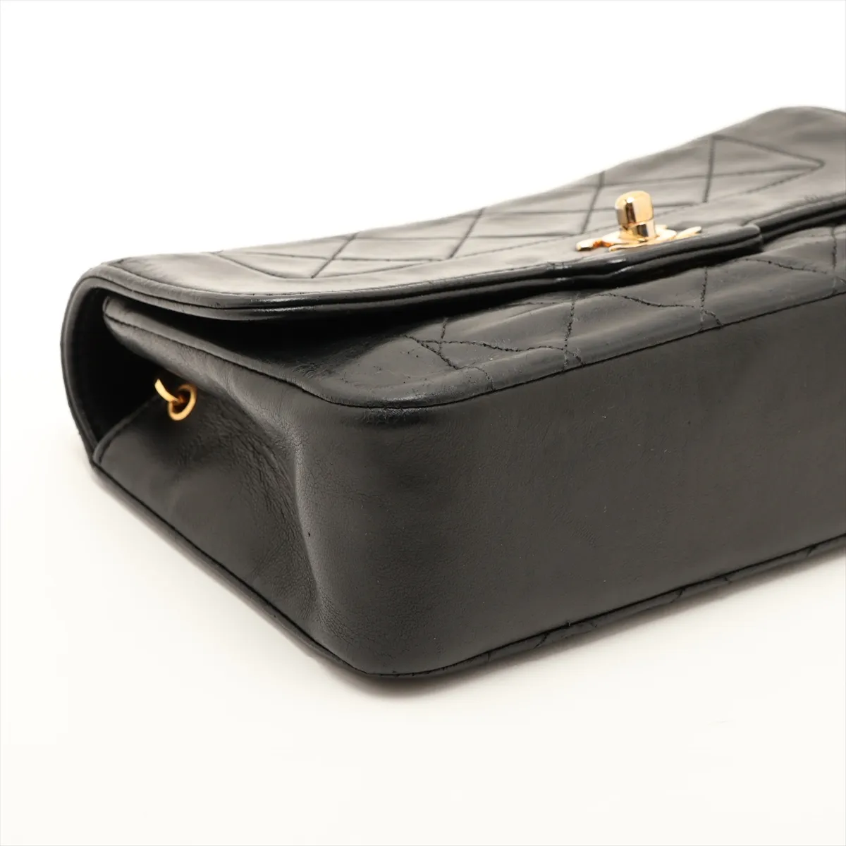 Mini Matelassé Lambskin Single Flap Single Chain Bag, Black with Gold Hardware, Item No. 1785520 (Serial No. 1) — view 4