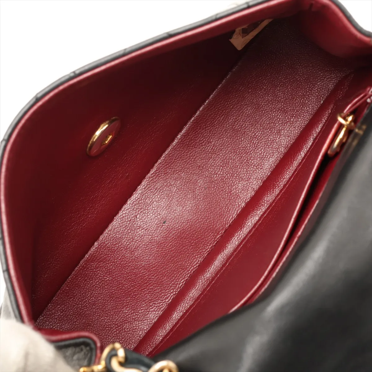 Mini Matelassé Lambskin Single Flap Single Chain Bag, Black with Gold Hardware, Item No. 1785520 (Serial No. 1) — view 6