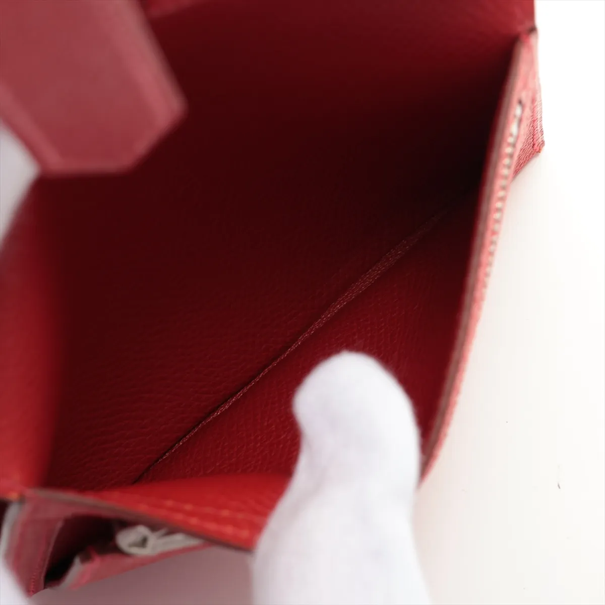 Bearn Compact Vaux Epson Compact Wallet Rouge Cazac Silver Hardware H:2004 — view 5