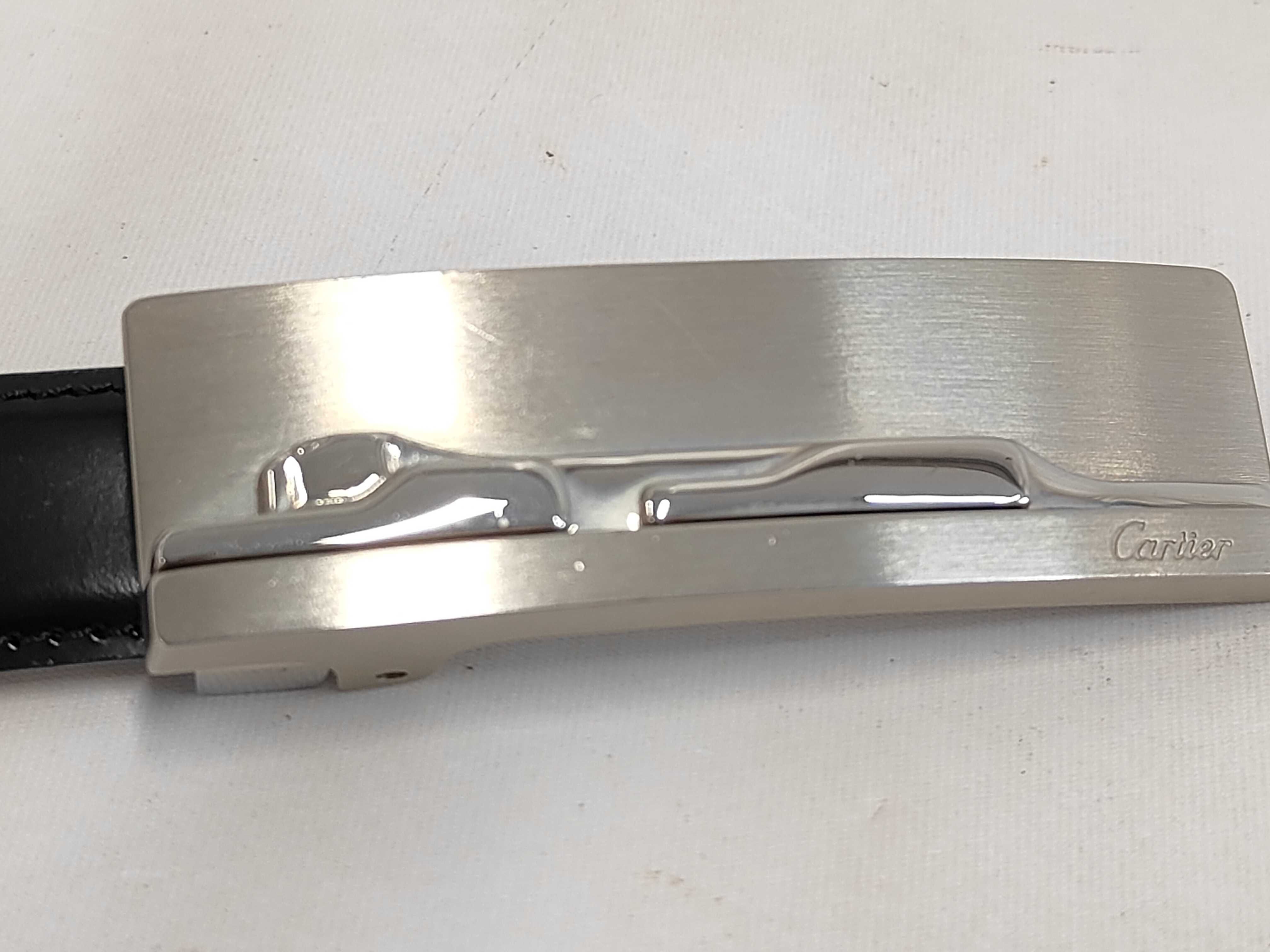 Panthère Black Silver Leather Metal Belt — view 2