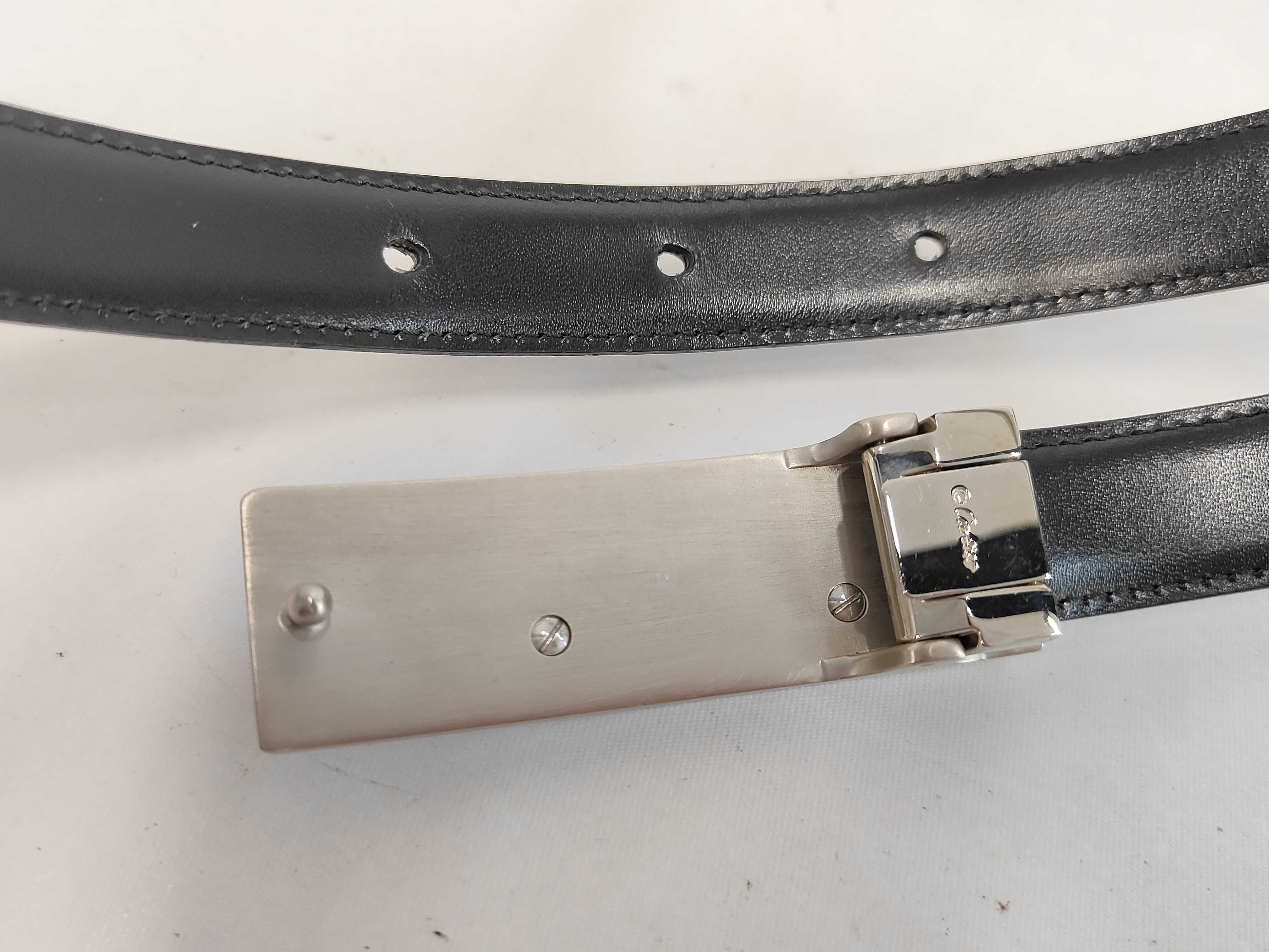 Panthère Black Silver Leather Metal Belt — view 3