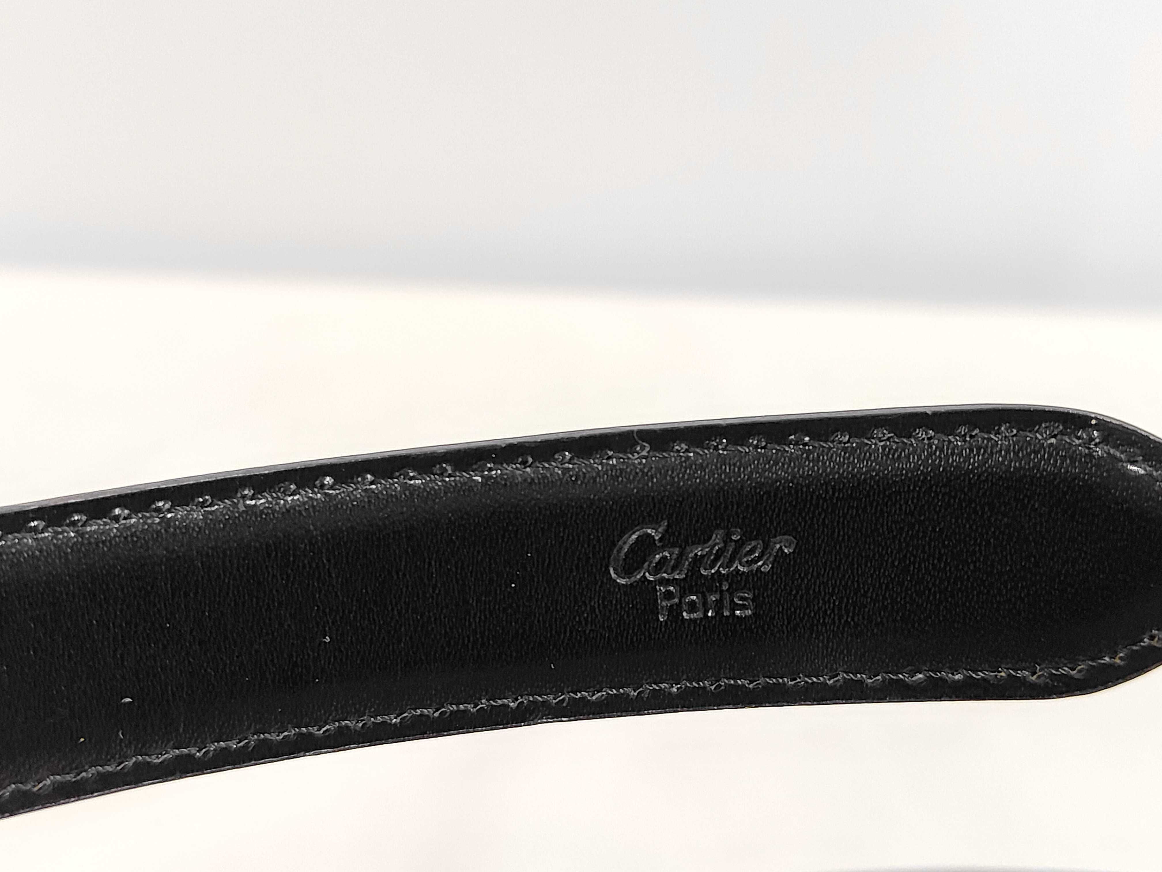 Panthère Black Silver Leather Metal Belt — view 5