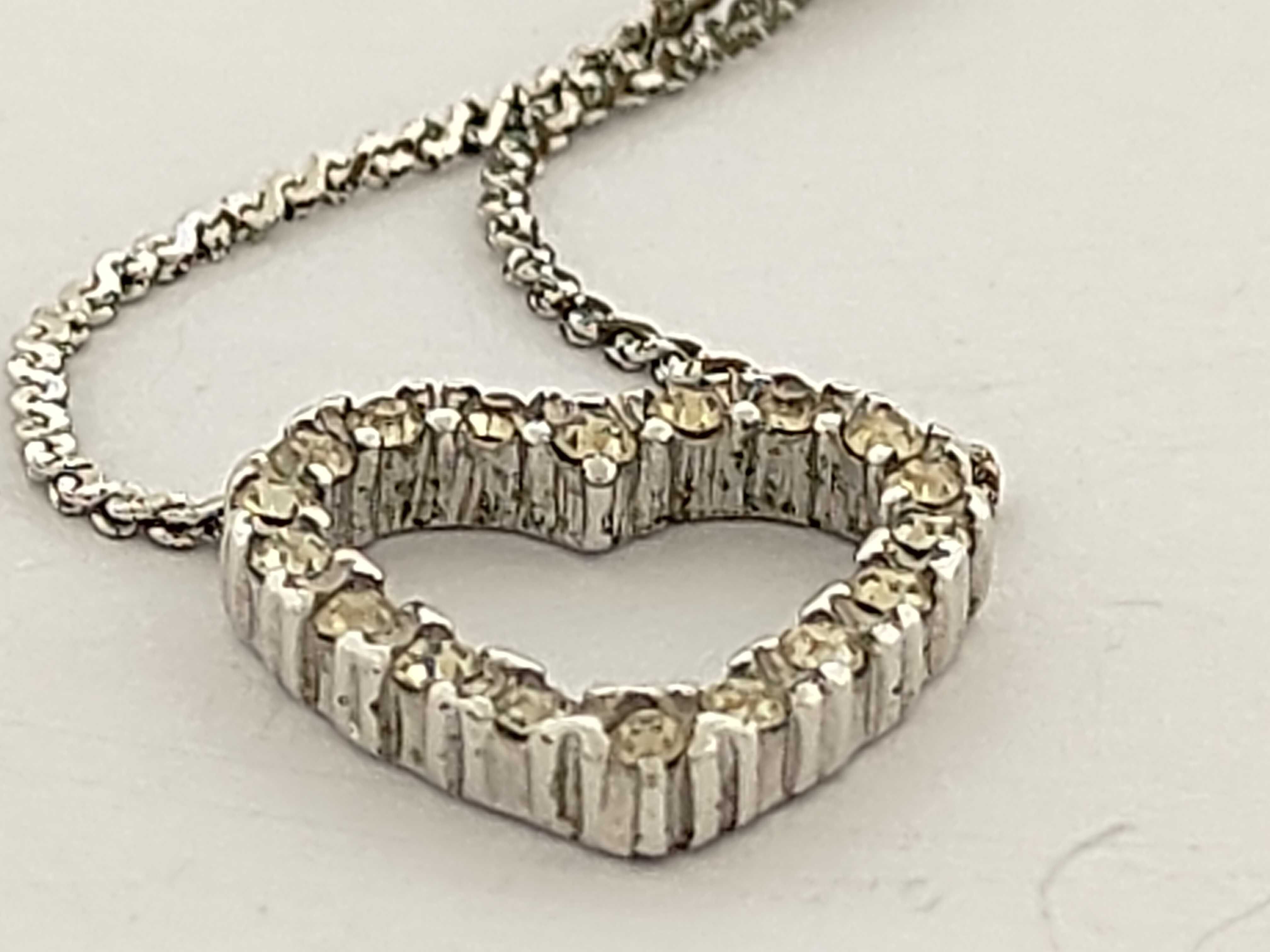 Rhinestone Heart Necklace — view 3