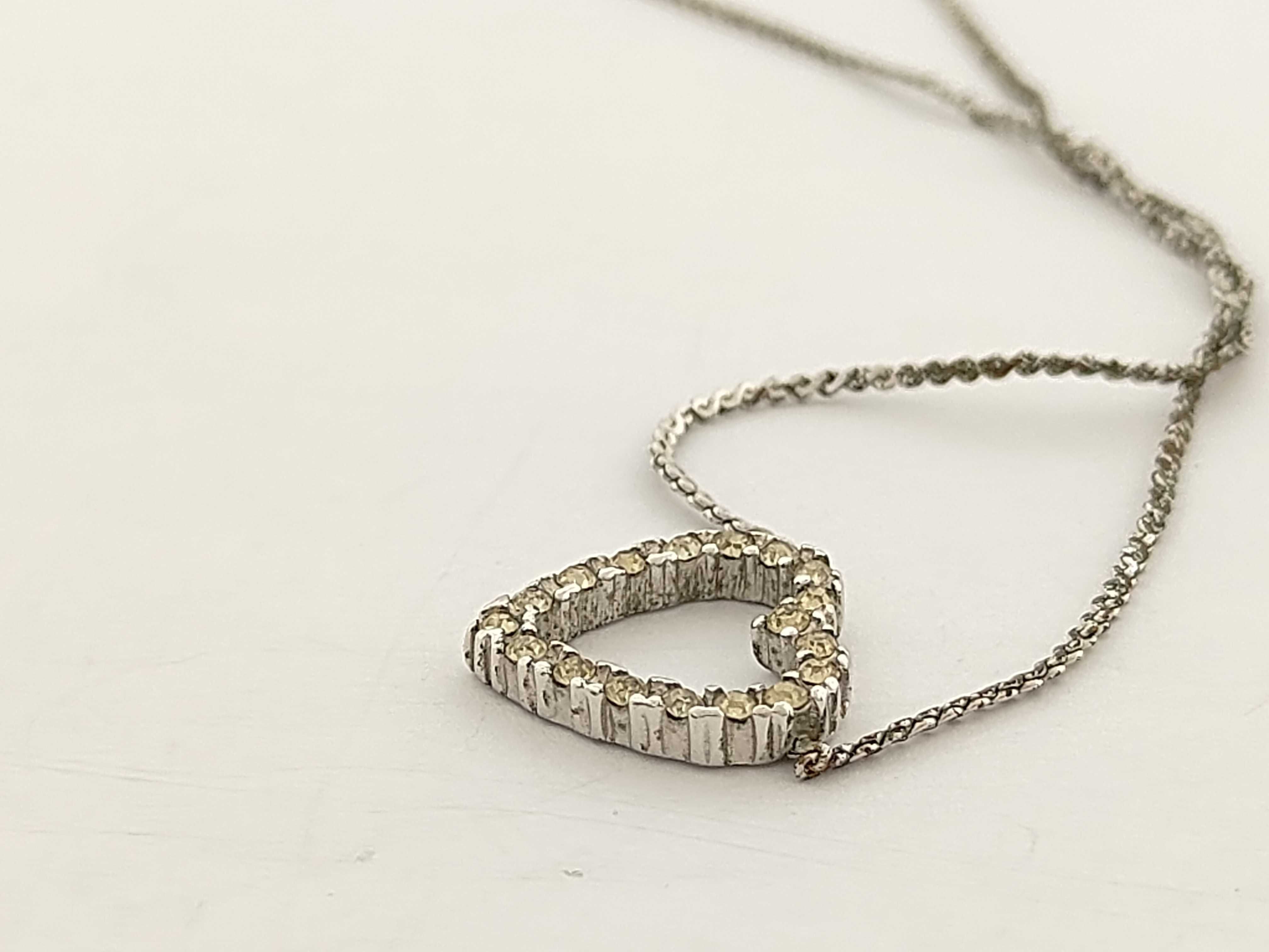 Rhinestone Heart Necklace — view 4