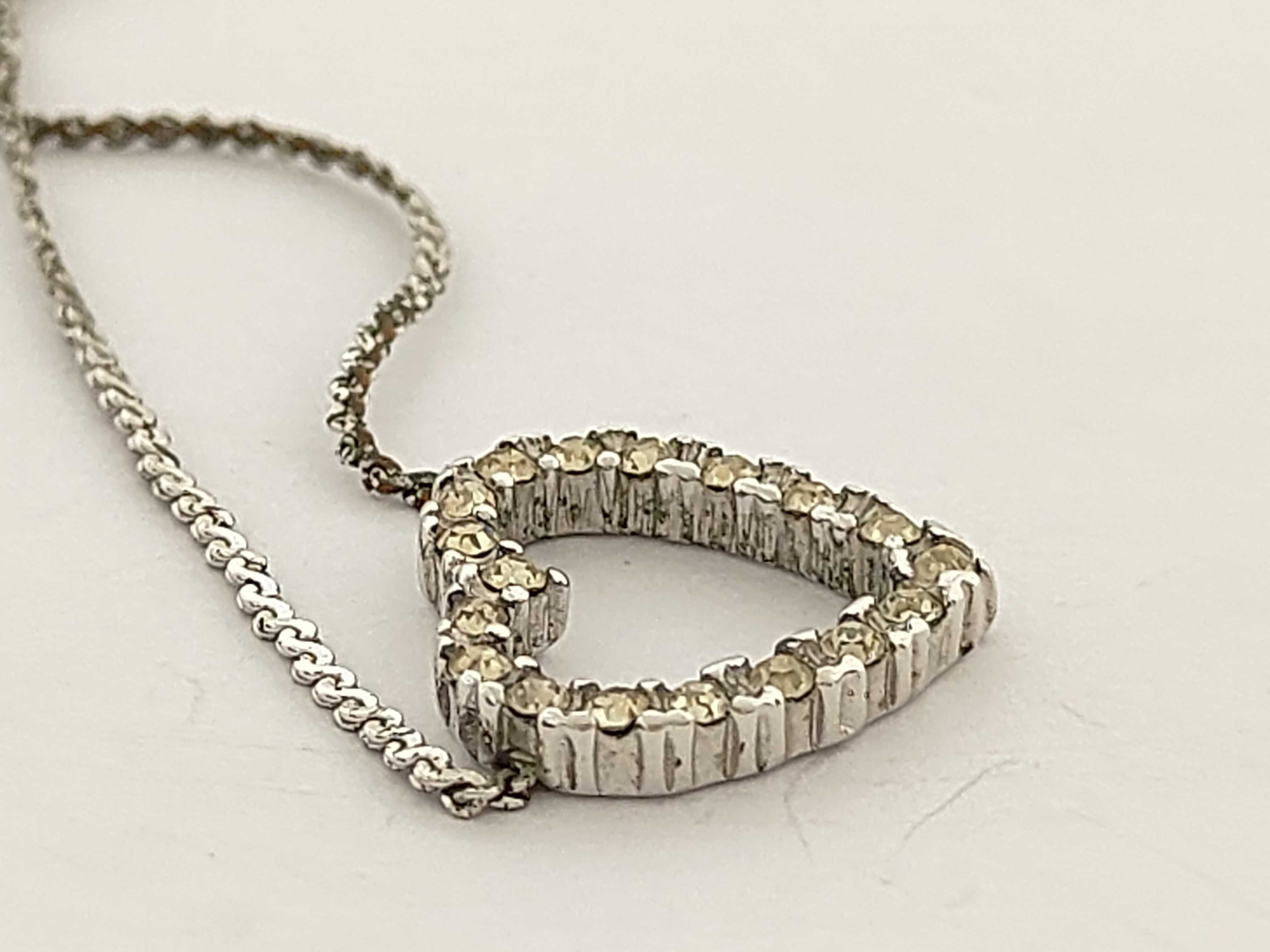 Rhinestone Heart Necklace — view 5