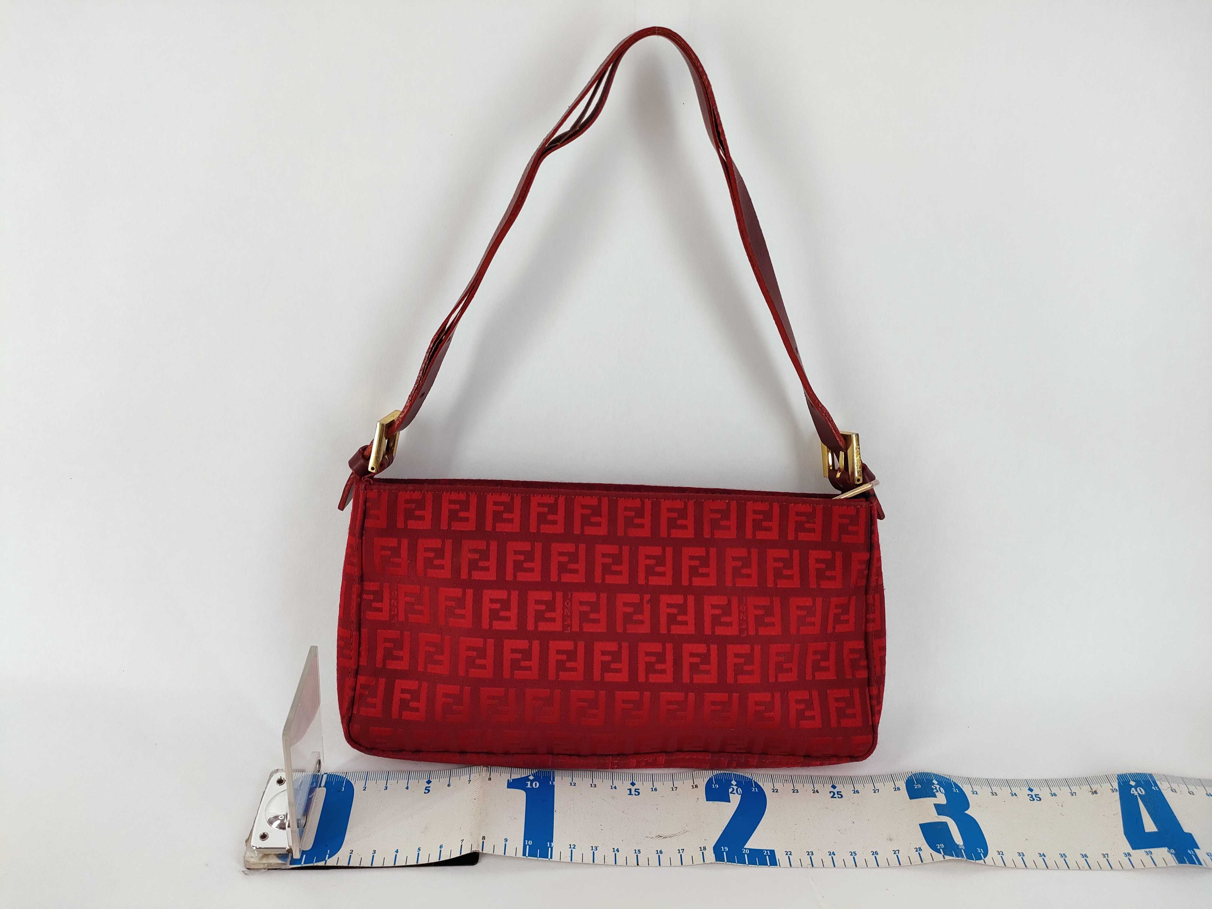 Zucca pattern Fendi Zucchino handbag, red handbag — view 2