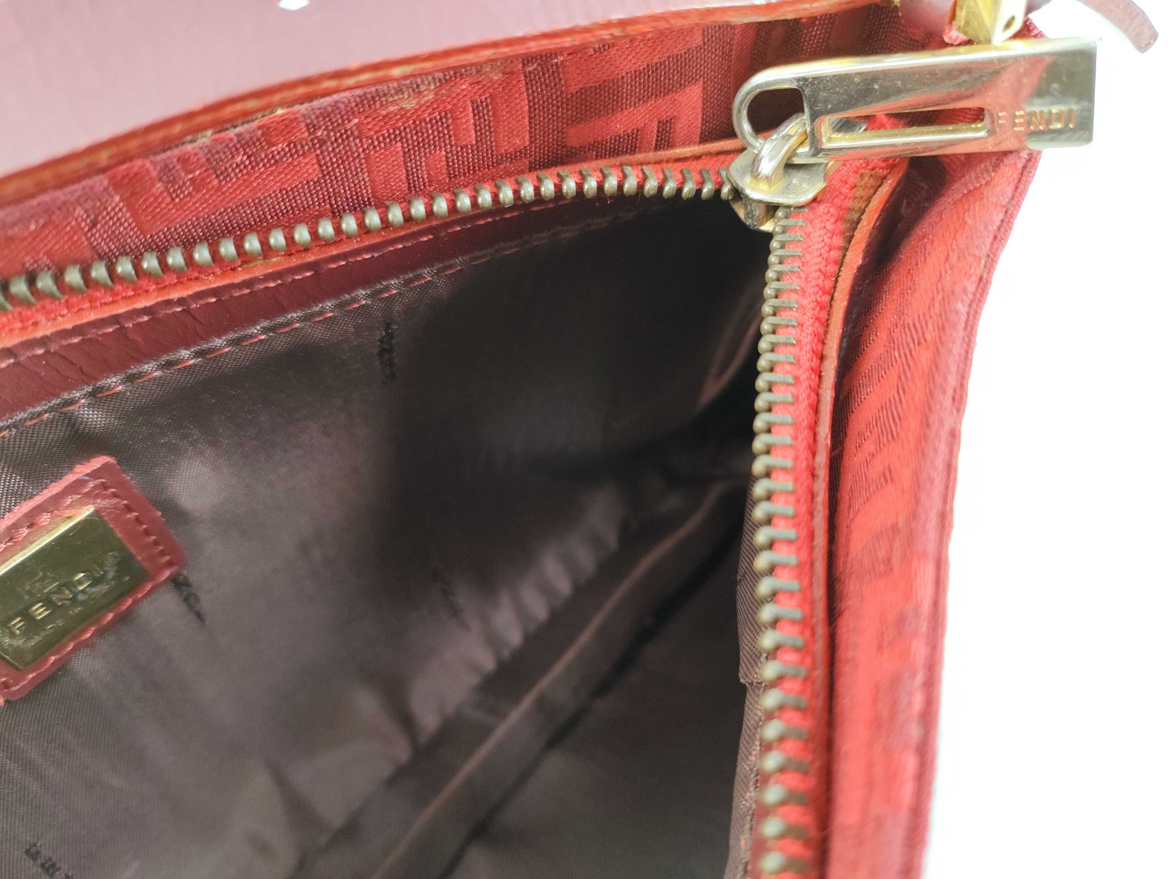 Zucca pattern Fendi Zucchino handbag, red handbag — view 11