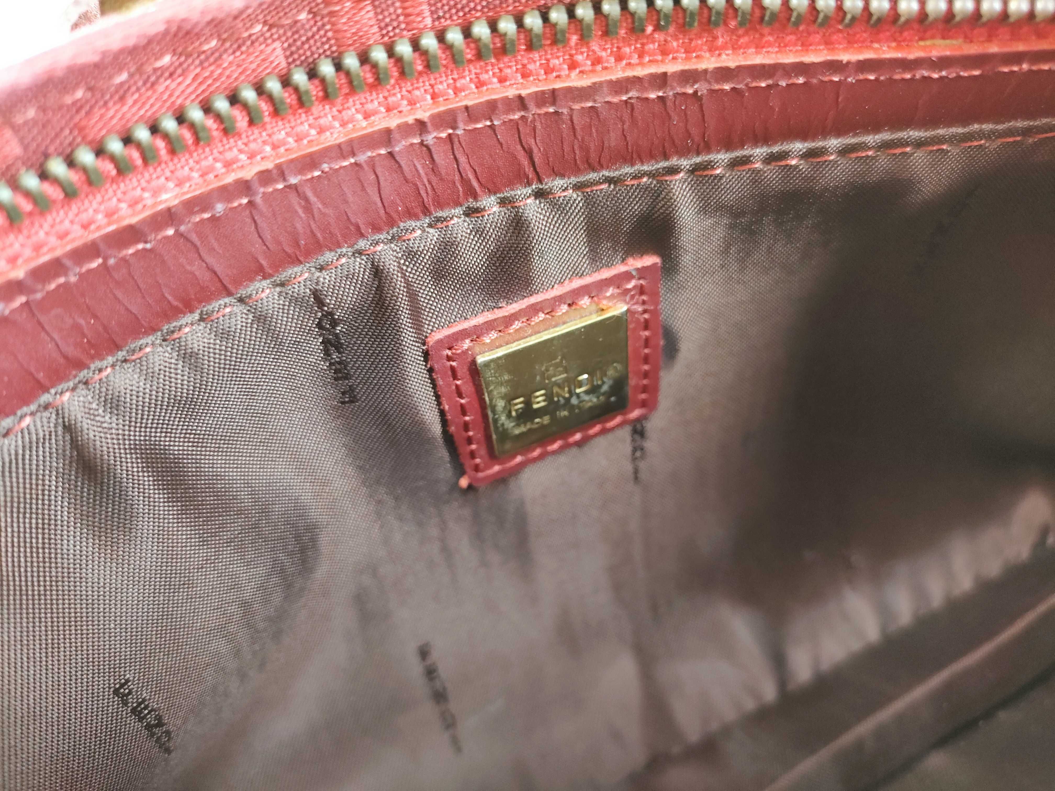 Zucca pattern Fendi Zucchino handbag, red handbag — view 12