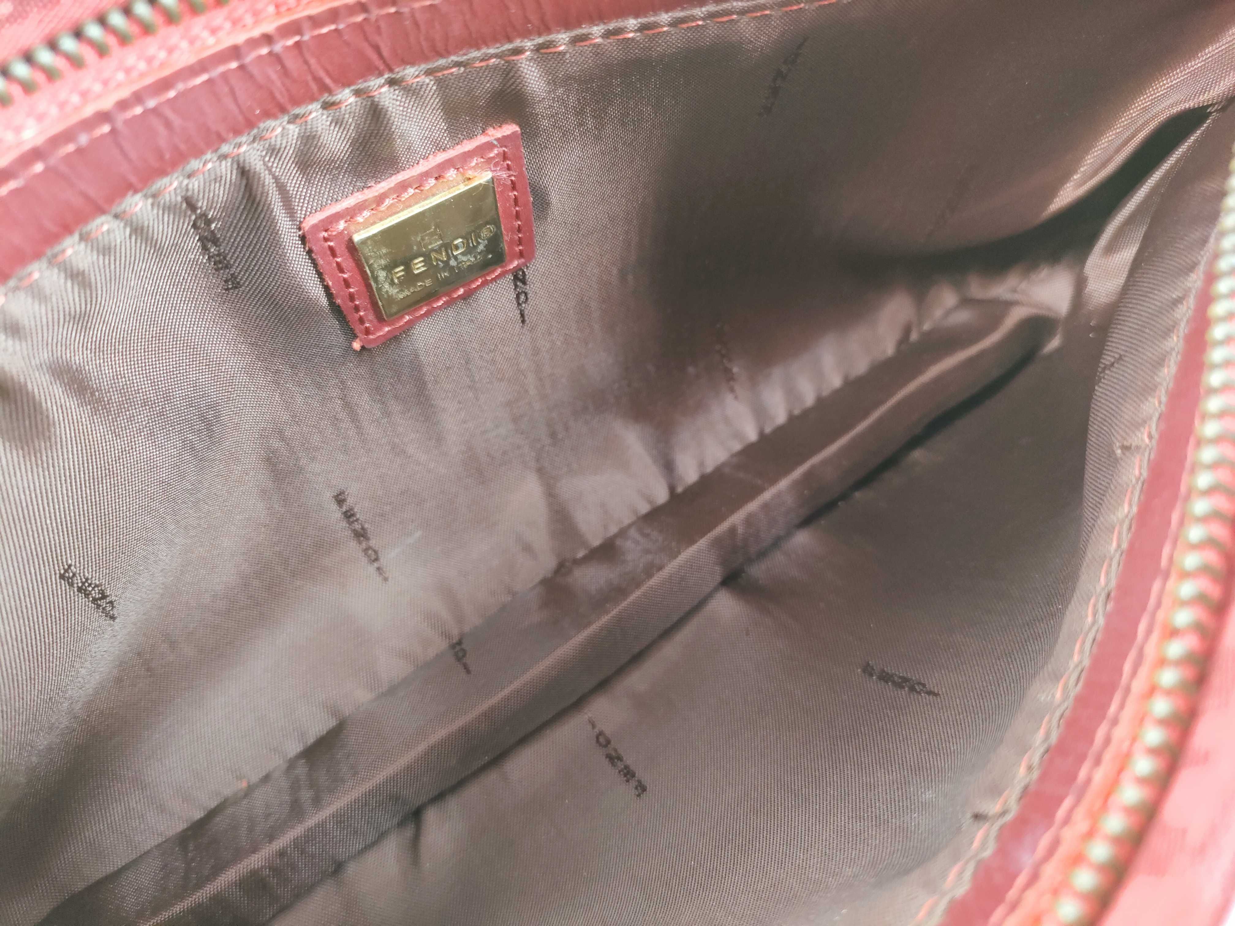 Zucca pattern Fendi Zucchino handbag, red handbag — view 13