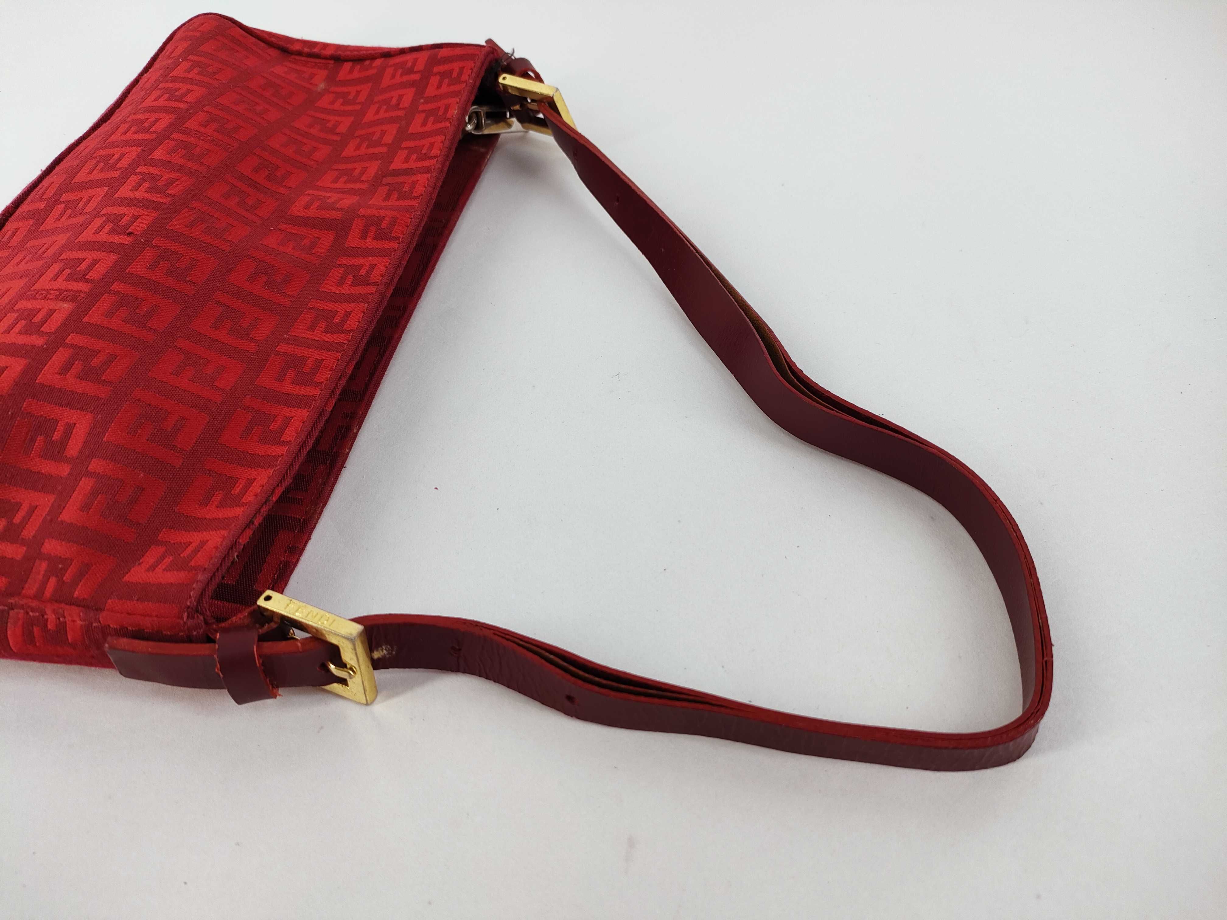 Zucca pattern Fendi Zucchino handbag, red handbag — view 3