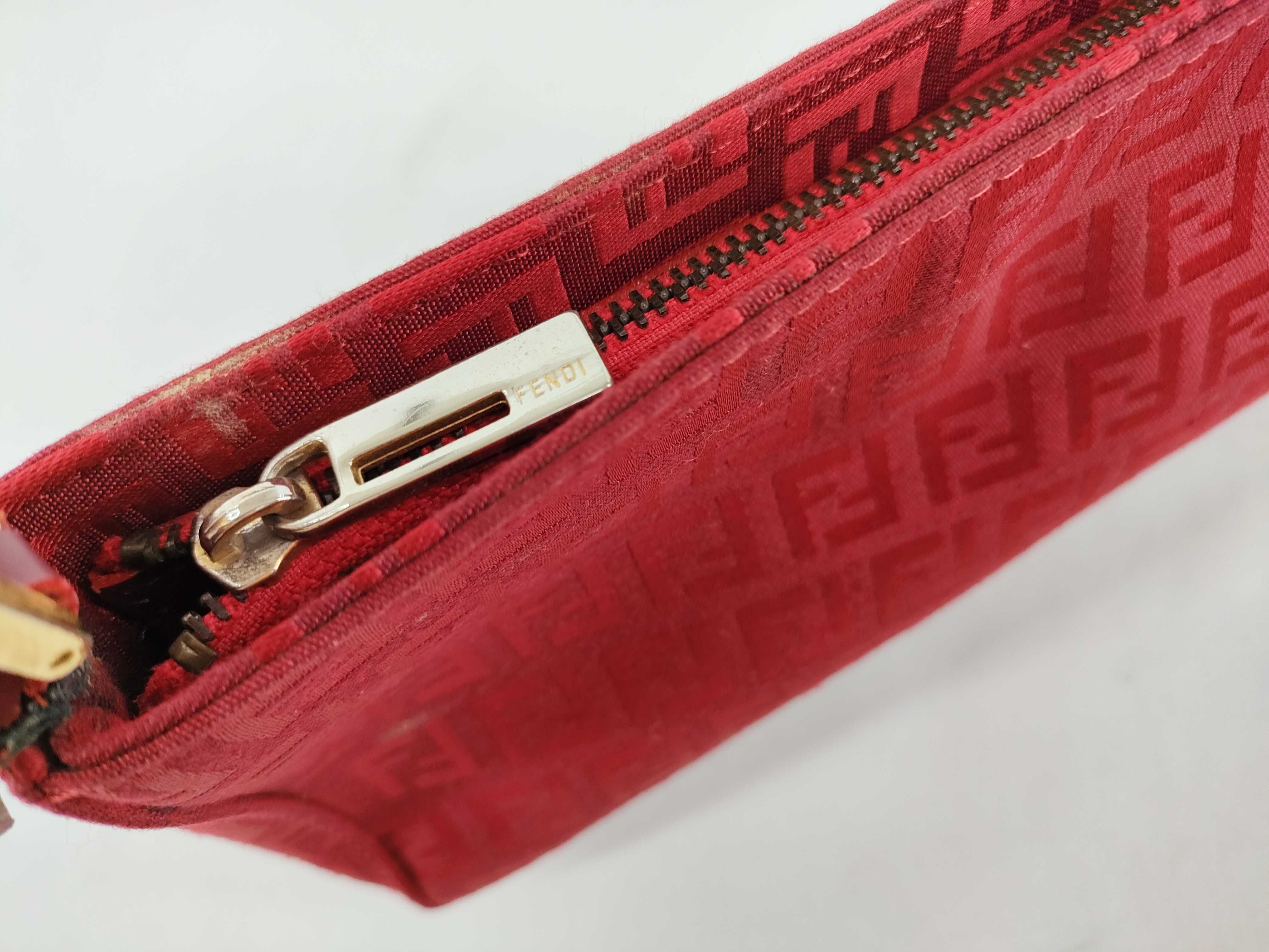 Zucca pattern Fendi Zucchino handbag, red handbag — view 10