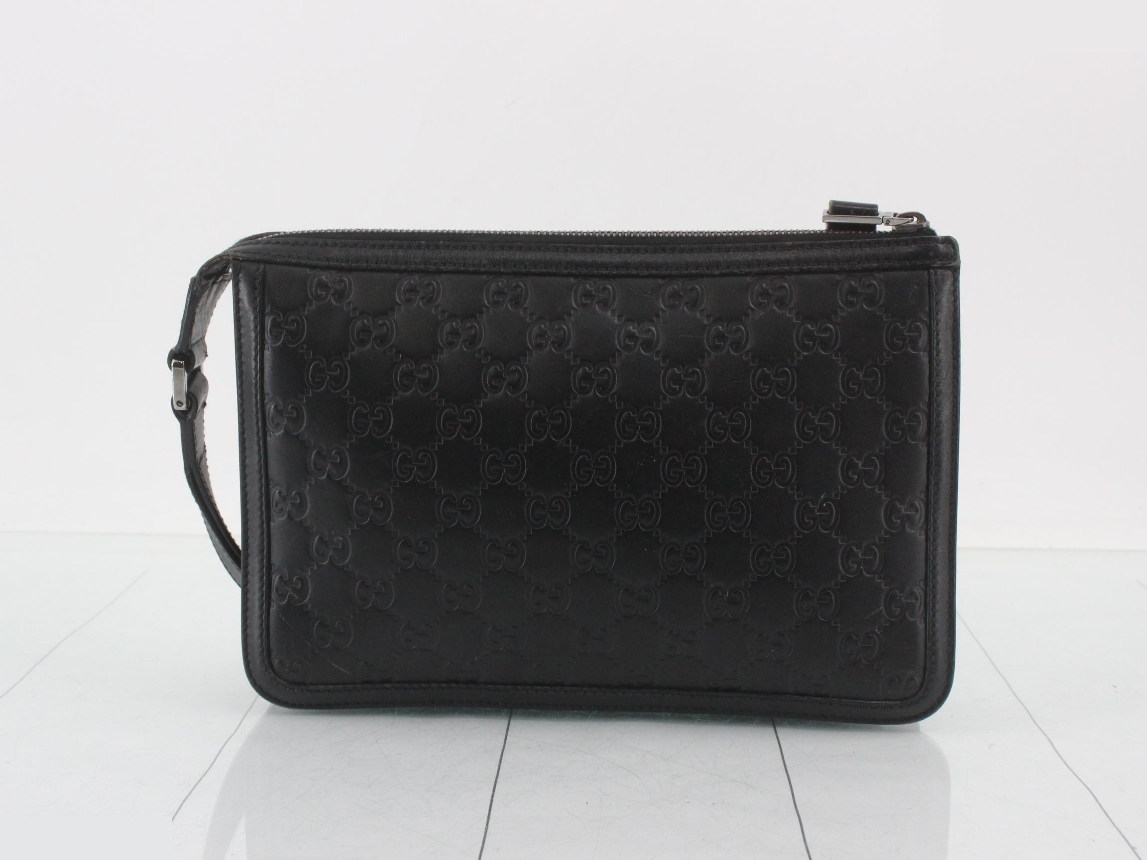 Guccissima clutch bag, black, silver hardware, 26 x 18 x 5 cm — view 2