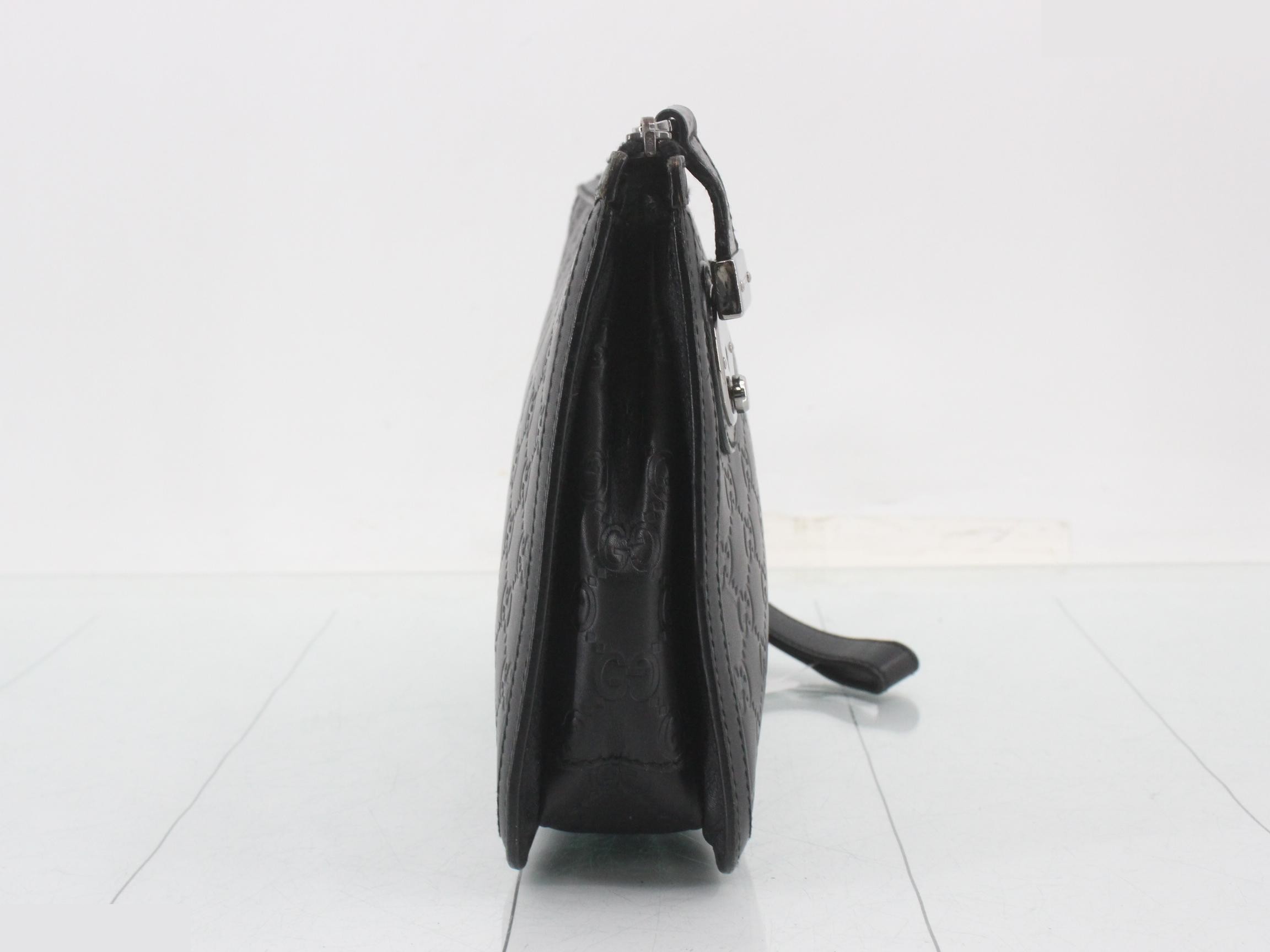 Guccissima clutch bag, black, silver hardware, 26 x 18 x 5 cm — view 4