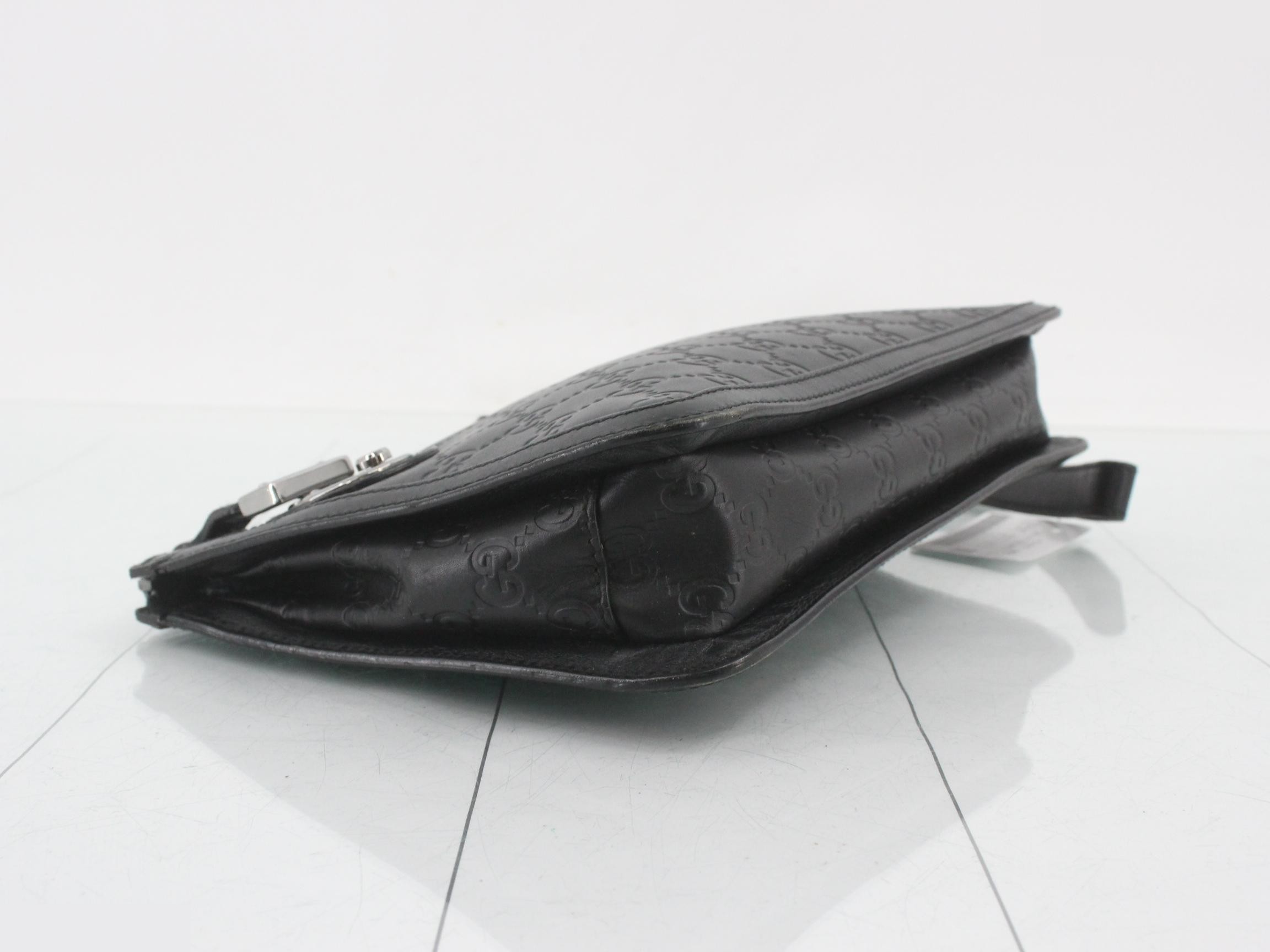 Guccissima clutch bag, black, silver hardware, 26 x 18 x 5 cm — view 5