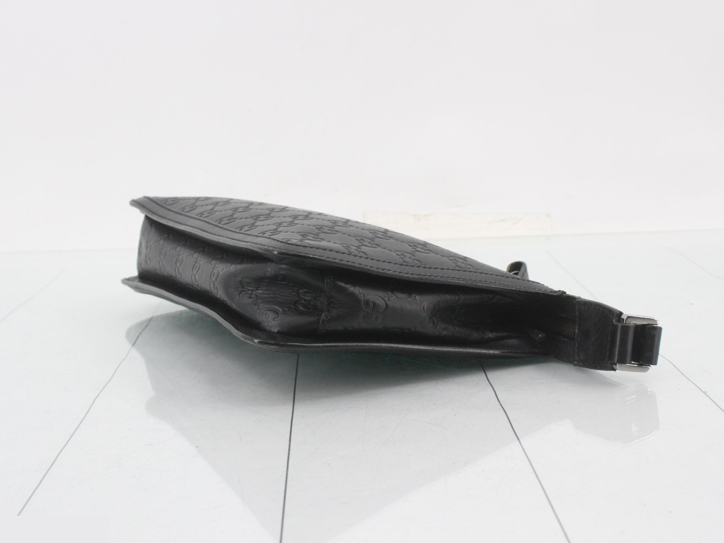 Guccissima clutch bag, black, silver hardware, 26 x 18 x 5 cm — view 6