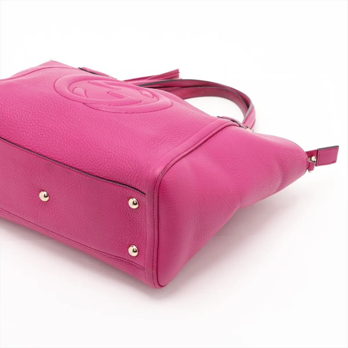 Interlocking G 369176 Leather 2-Way Handbag, Purple — view 3