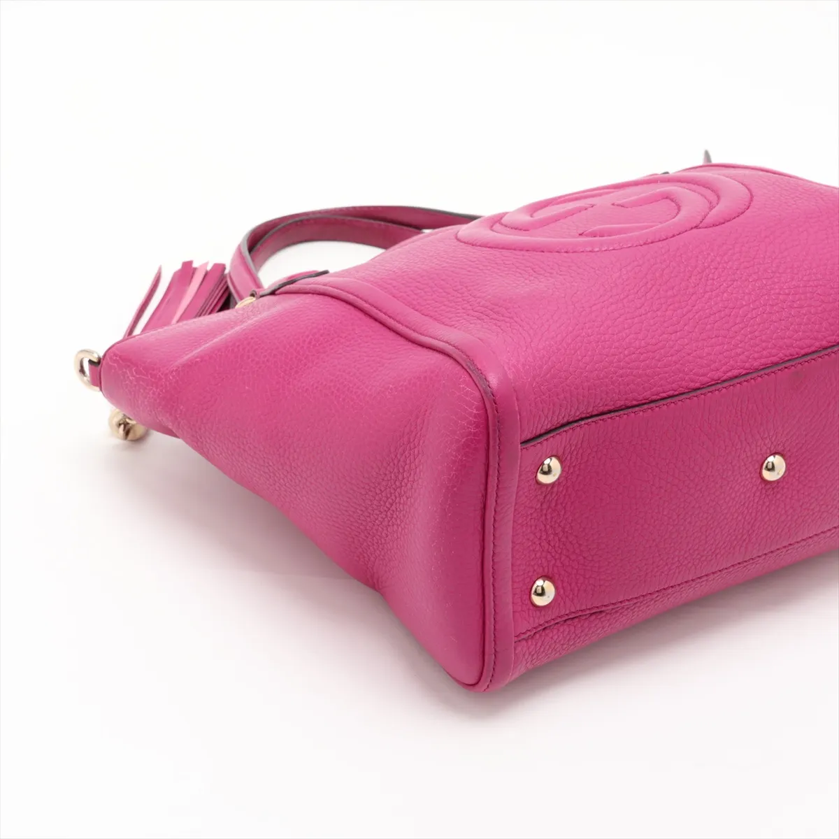 Interlocking G 369176 Leather 2-Way Handbag, Purple — view 4