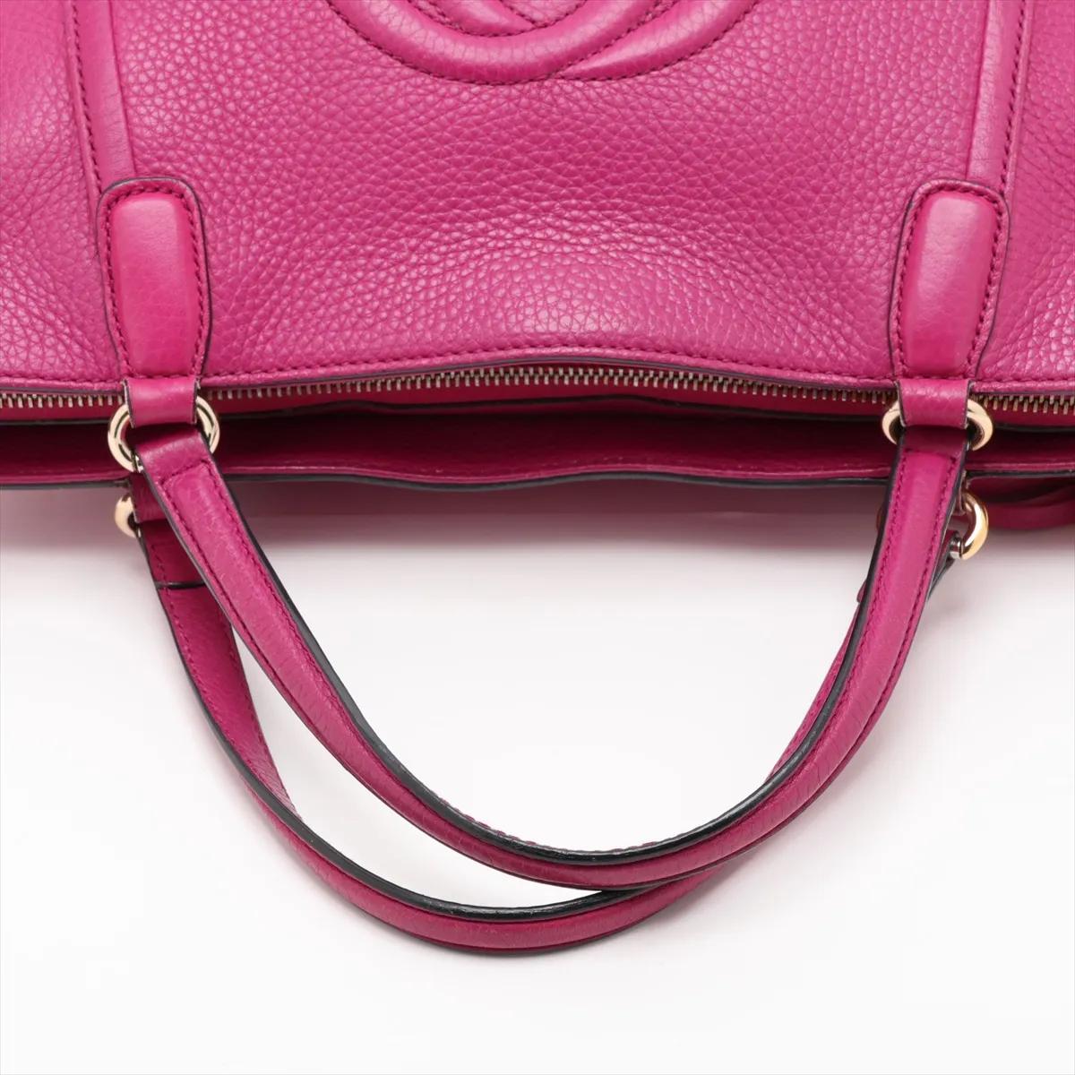 Interlocking G 369176 Leather 2-Way Handbag, Purple — view 5