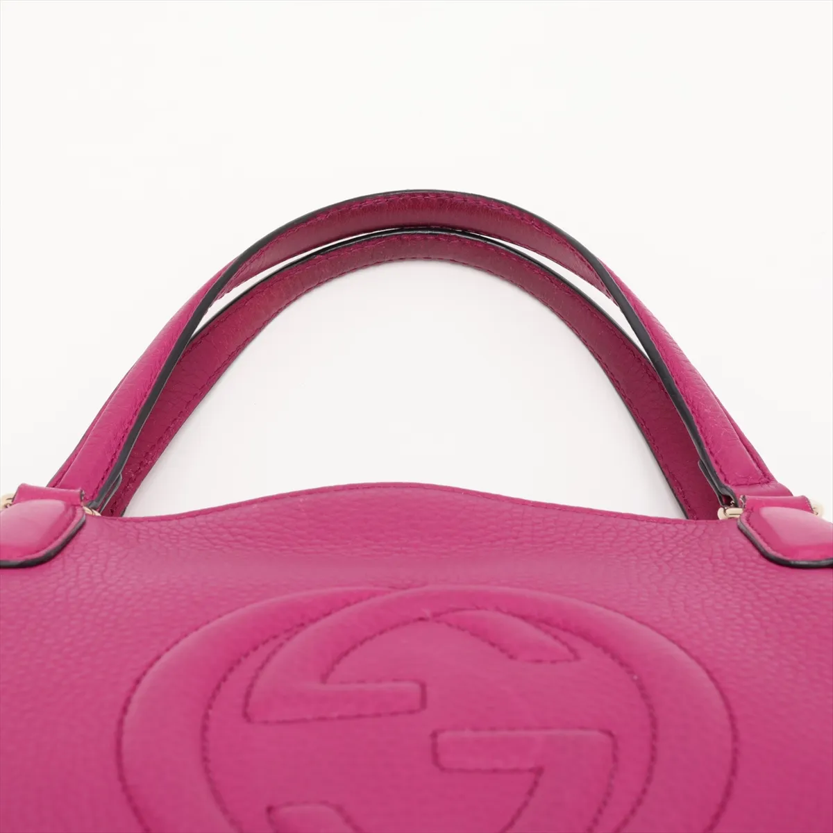 Interlocking G 369176 Leather 2-Way Handbag, Purple — view 6